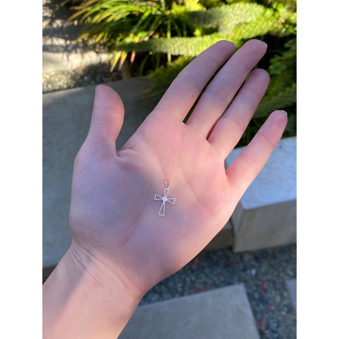 Vintage Solid 14k Yellow Gold Cross Charm