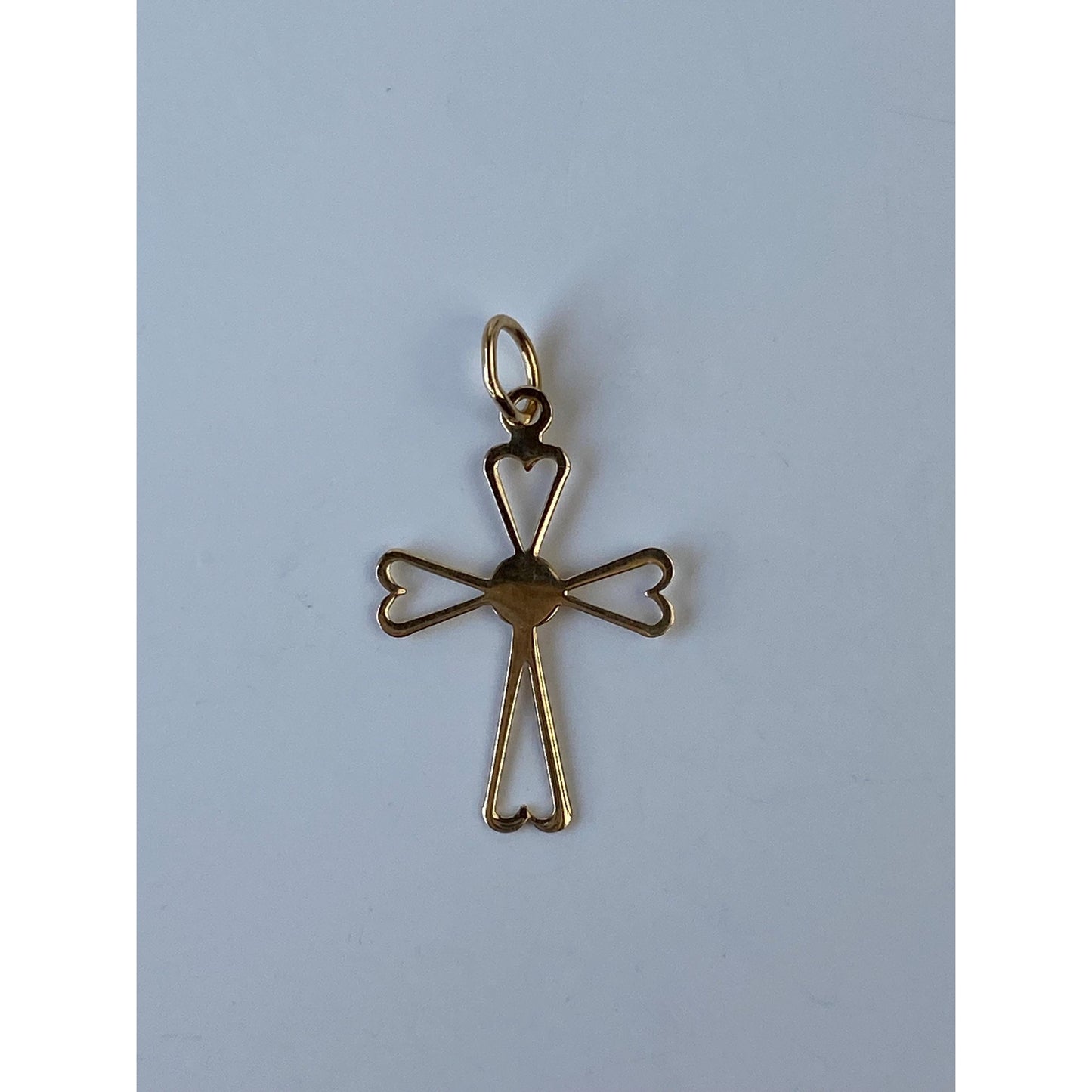 Vintage Solid 14k Yellow Gold Cross Charm