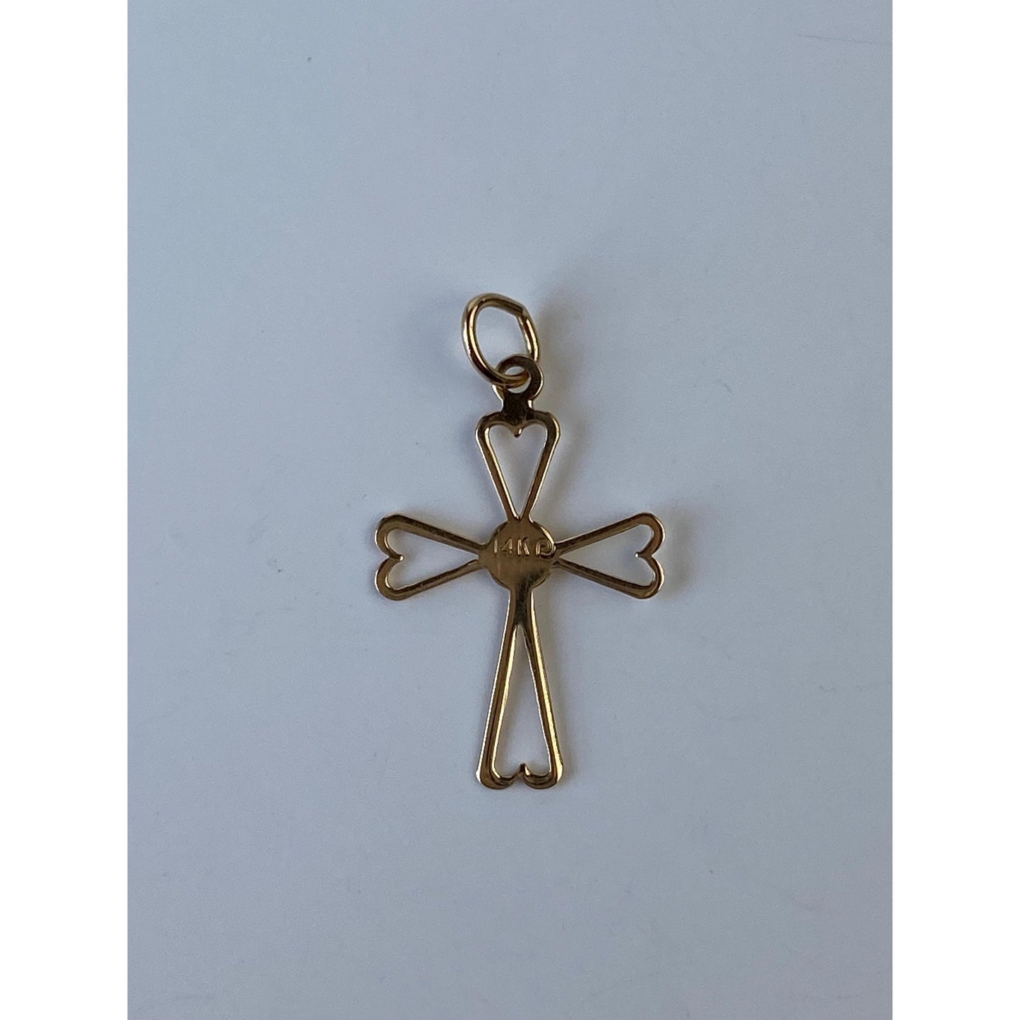 Vintage Solid 14k Yellow Gold Cross Charm