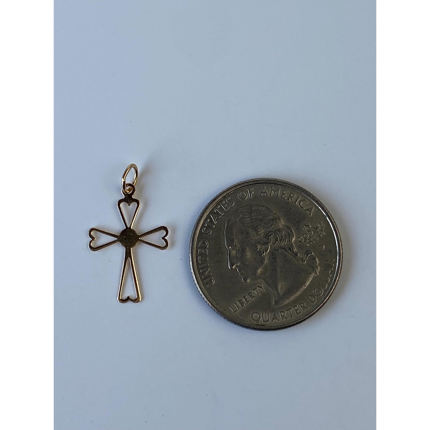 Vintage Solid 14k Yellow Gold Cross Charm