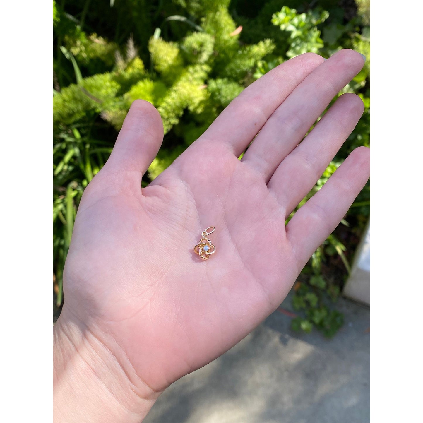 Vintage Solid 10k Yellow Gold Opal Knot Stick Pin Conversion Charm