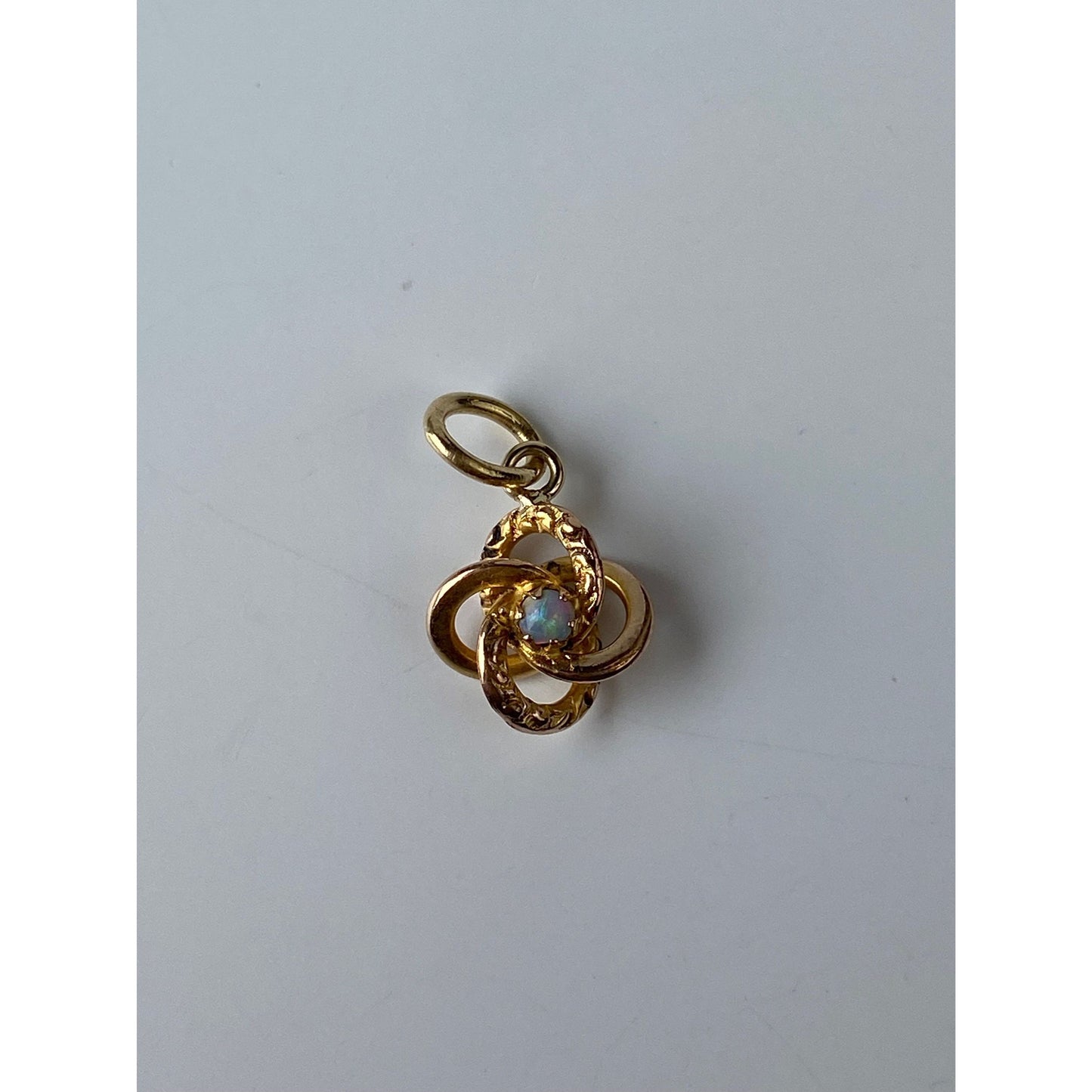 Vintage Solid 10k Yellow Gold Opal Knot Stick Pin Conversion Charm