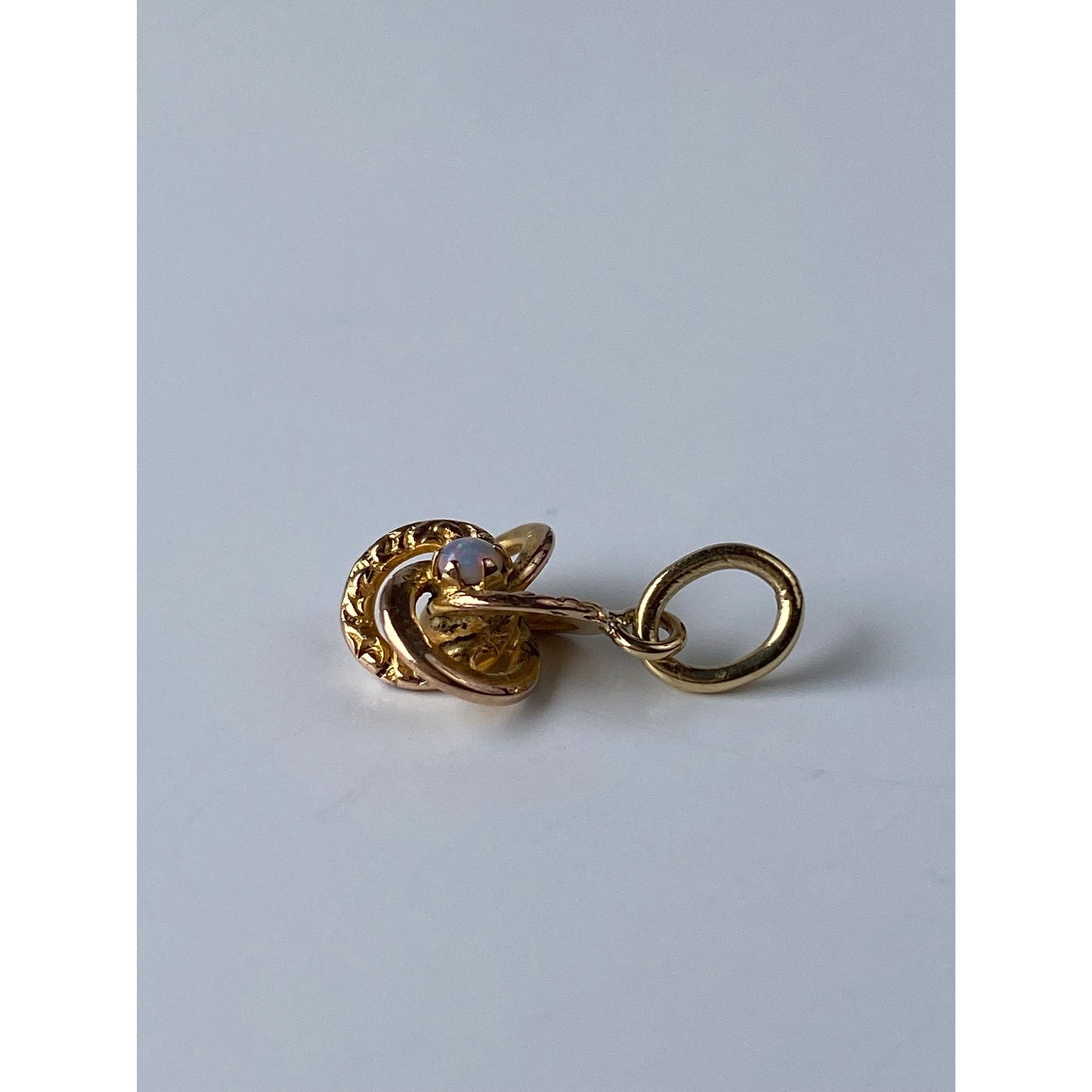 Vintage Solid 10k Yellow Gold Opal Knot Stick Pin Conversion Charm