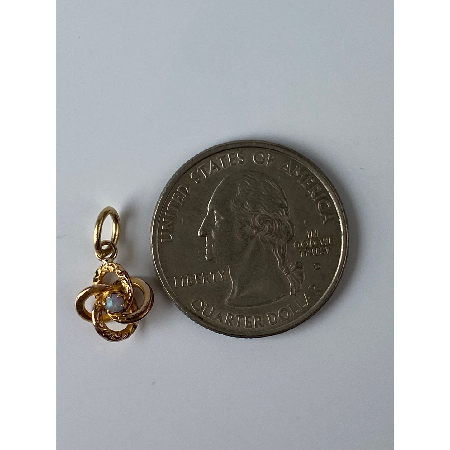 Vintage Solid 10k Yellow Gold Opal Knot Stick Pin Conversion Charm