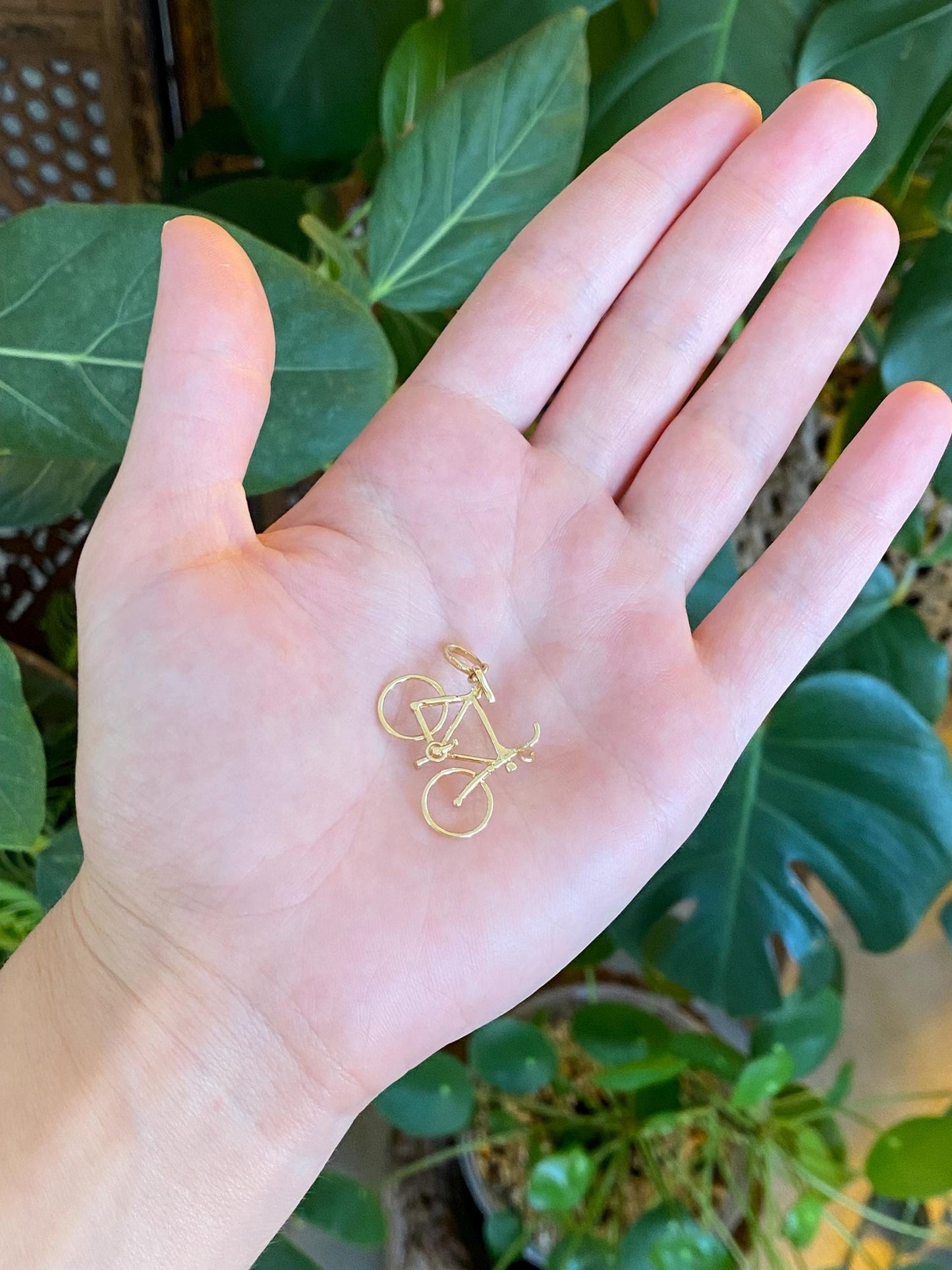 Vintage Solid 14k Yellow Gold Bicycle Charm