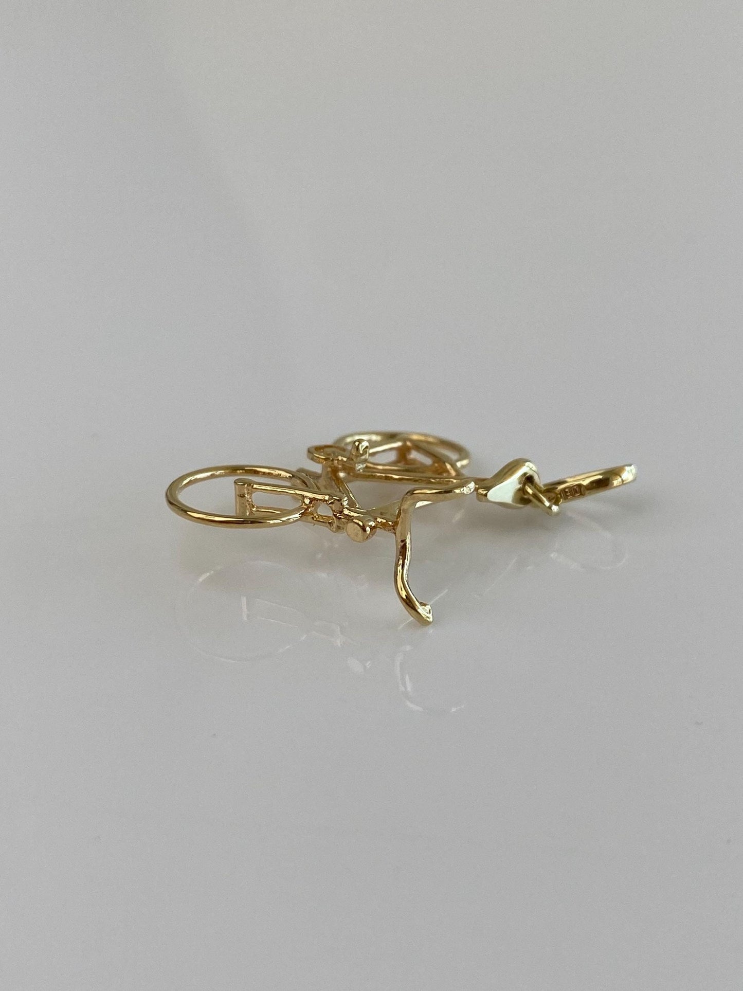 Vintage Solid 14k Yellow Gold Bicycle Charm