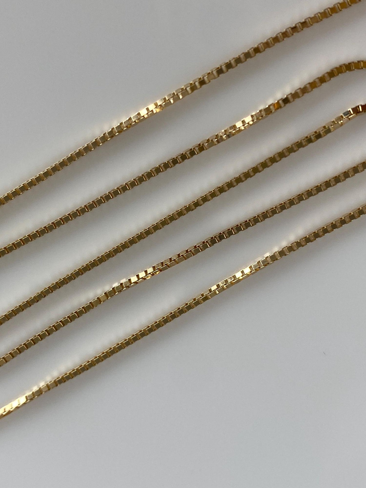 Vintage Solid 14k Yellow Gold Box Chain Necklace - 16.25 inches