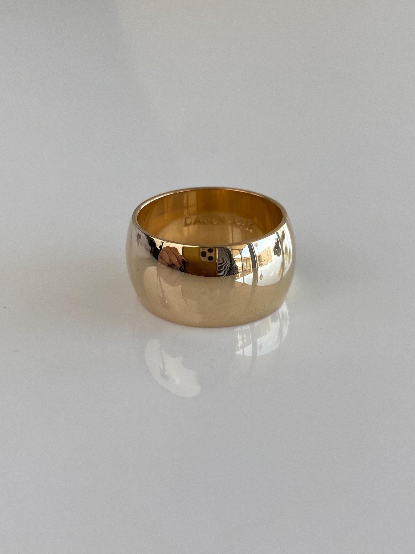 Vintage Solid 14k Yellow Gold Wide Ring Band - Size 5