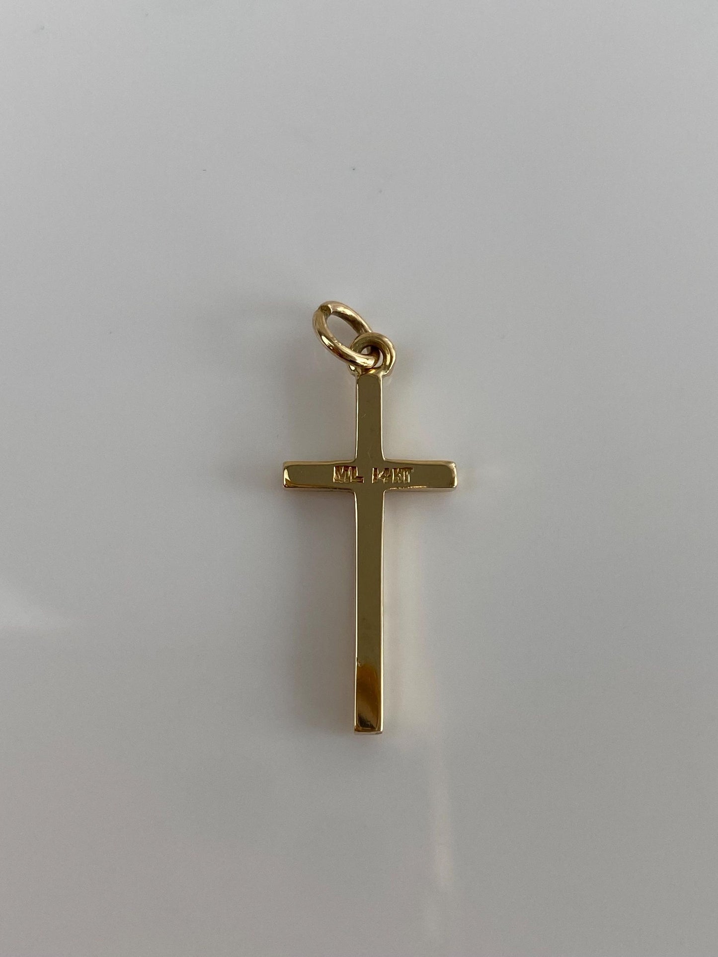 Vintage Solid 14k Yellow Gold Cross Charm