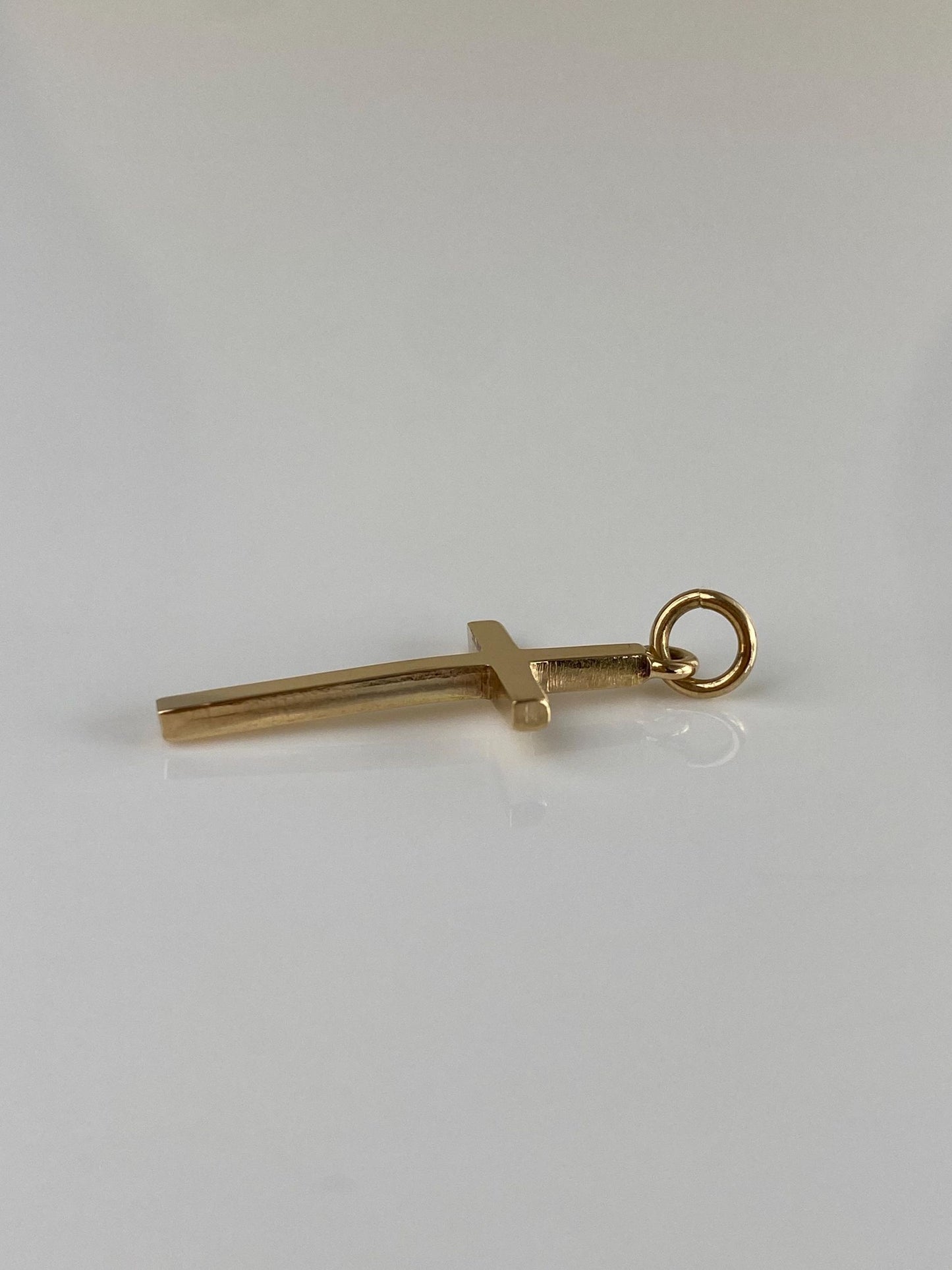Vintage Solid 14k Yellow Gold Cross Charm