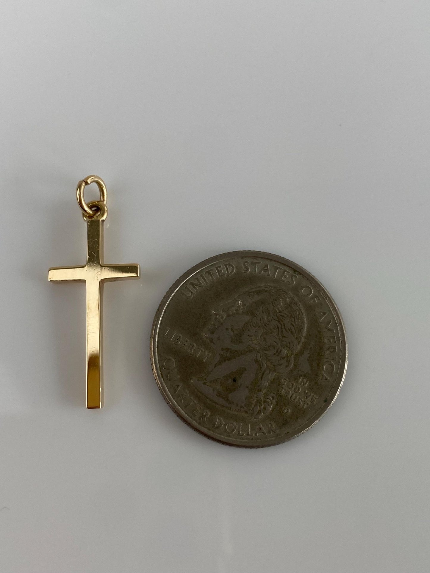 Vintage Solid 14k Yellow Gold Cross Charm