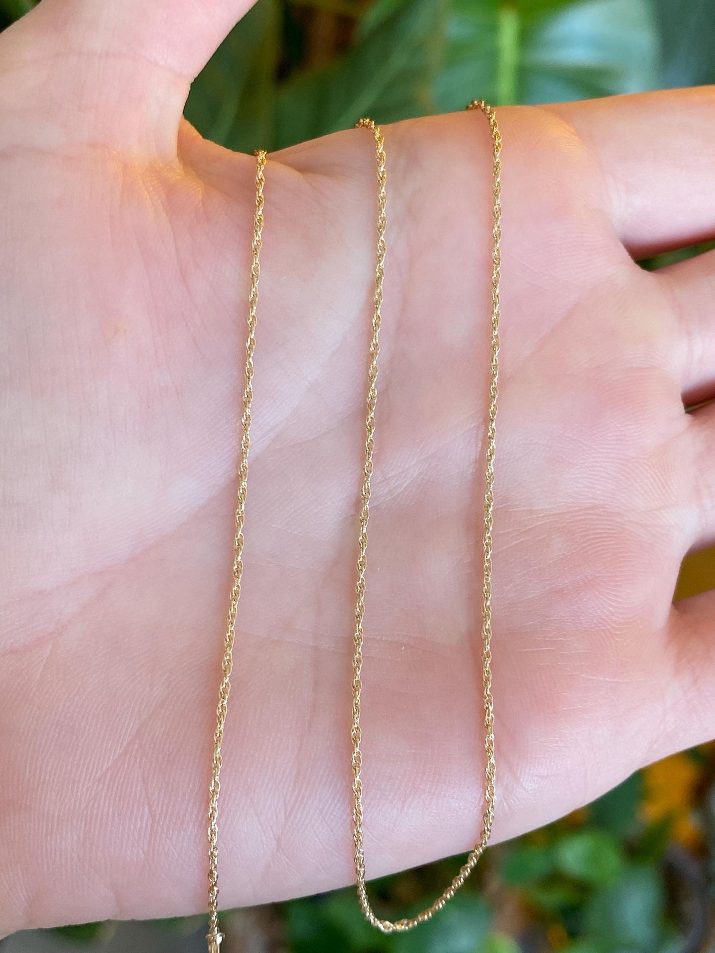 Vintage Solid 14k Yellow Gold Chain Necklace - 16.5 inches