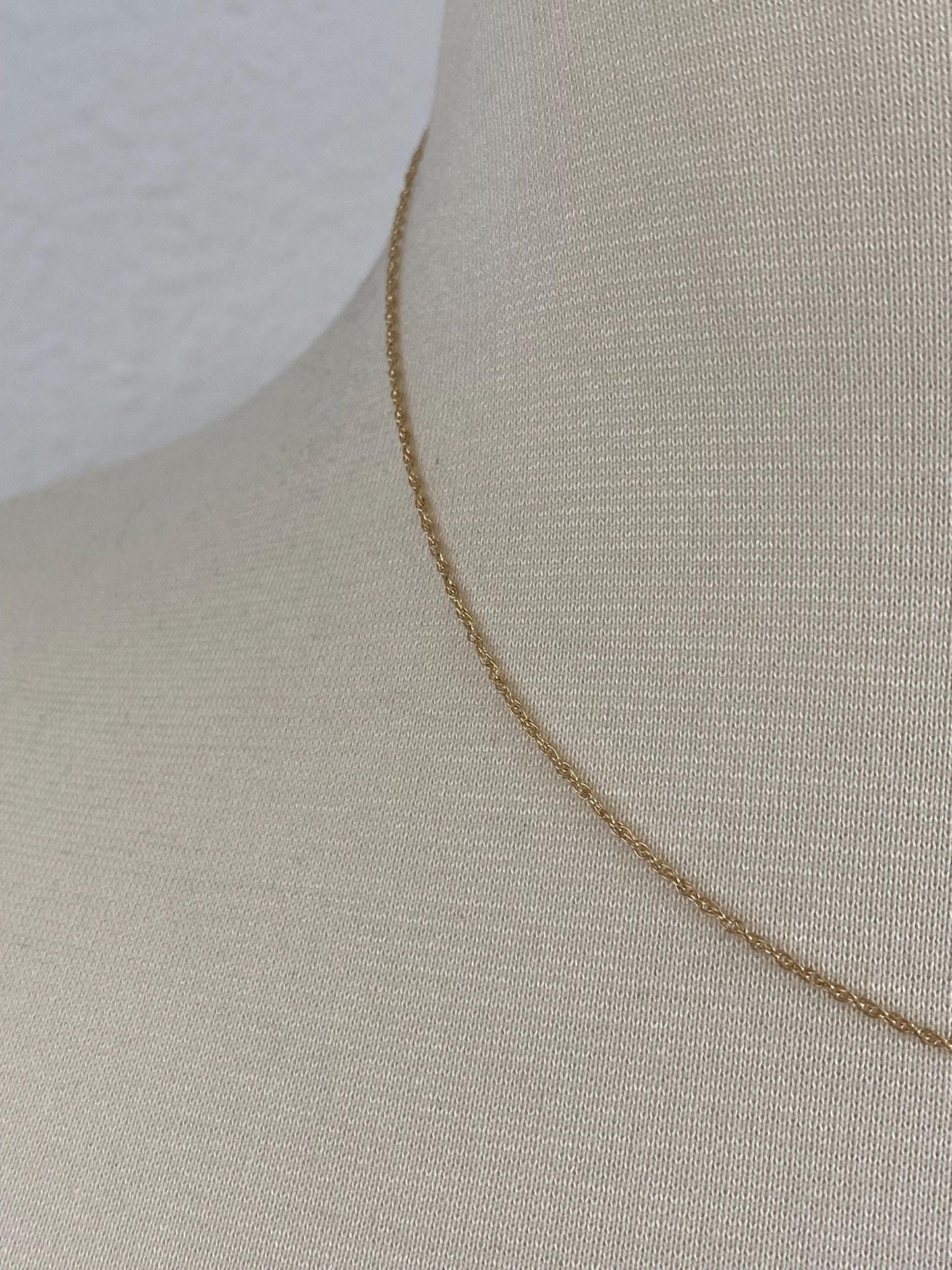 Vintage Solid 14k Yellow Gold Chain Necklace - 16.5 inches