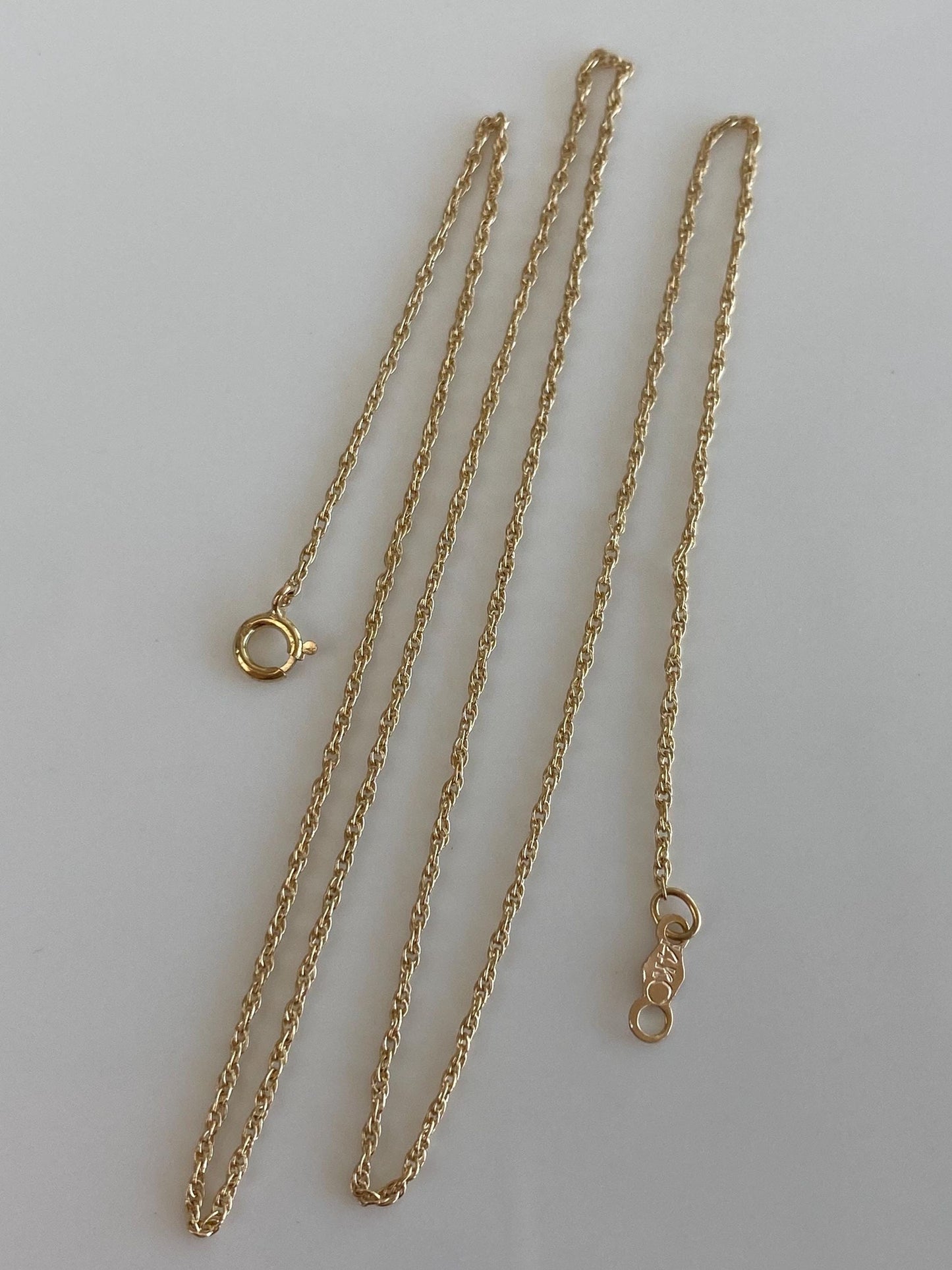 Vintage Solid 14k Yellow Gold Chain Necklace - 16.5 inches