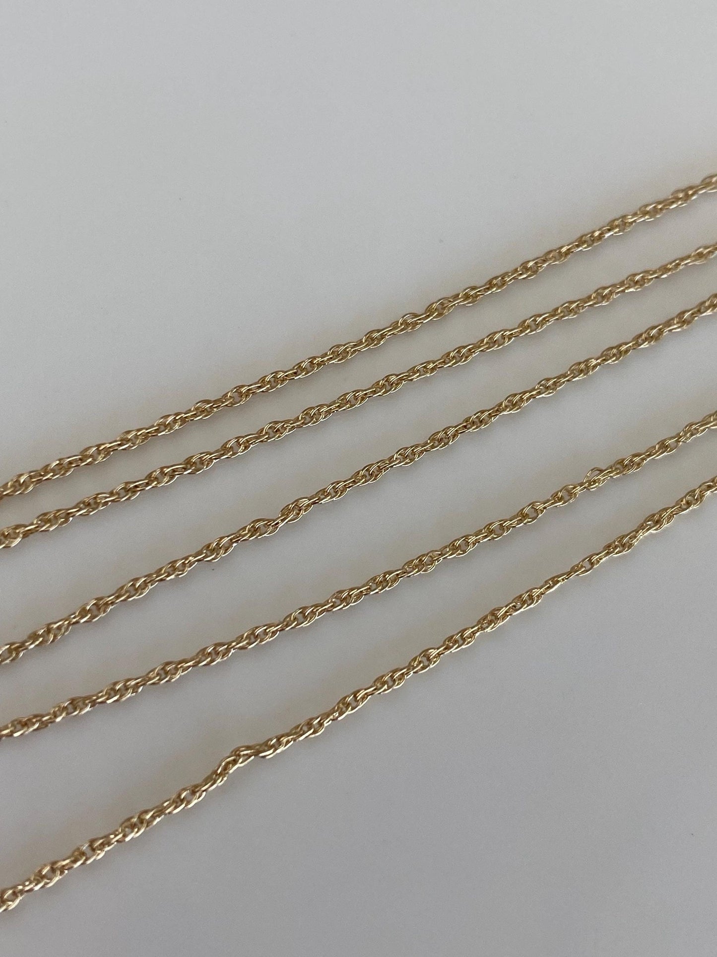 Vintage Solid 14k Yellow Gold Chain Necklace - 16.5 inches