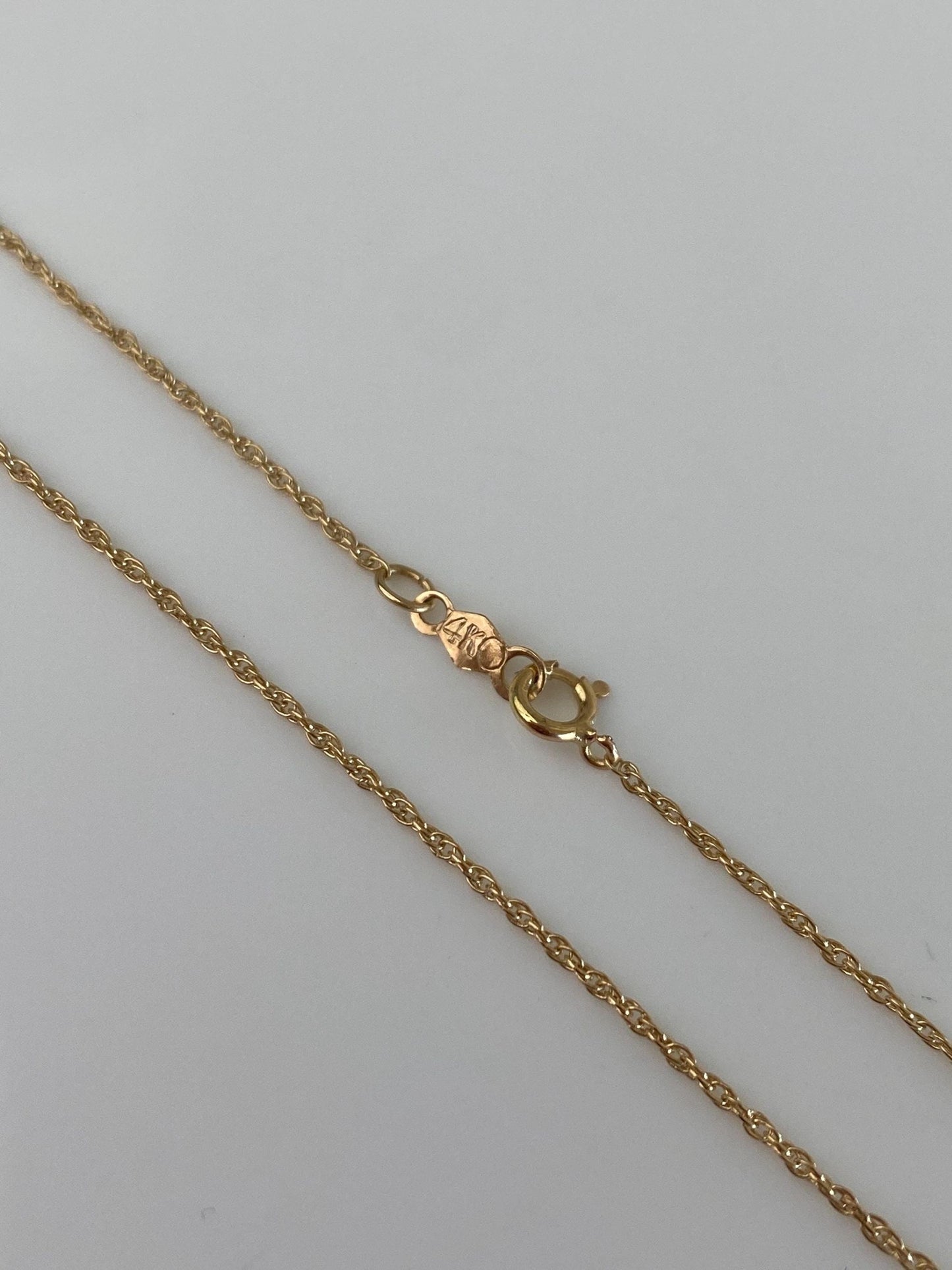 Vintage Solid 14k Yellow Gold Chain Necklace - 16.5 inches