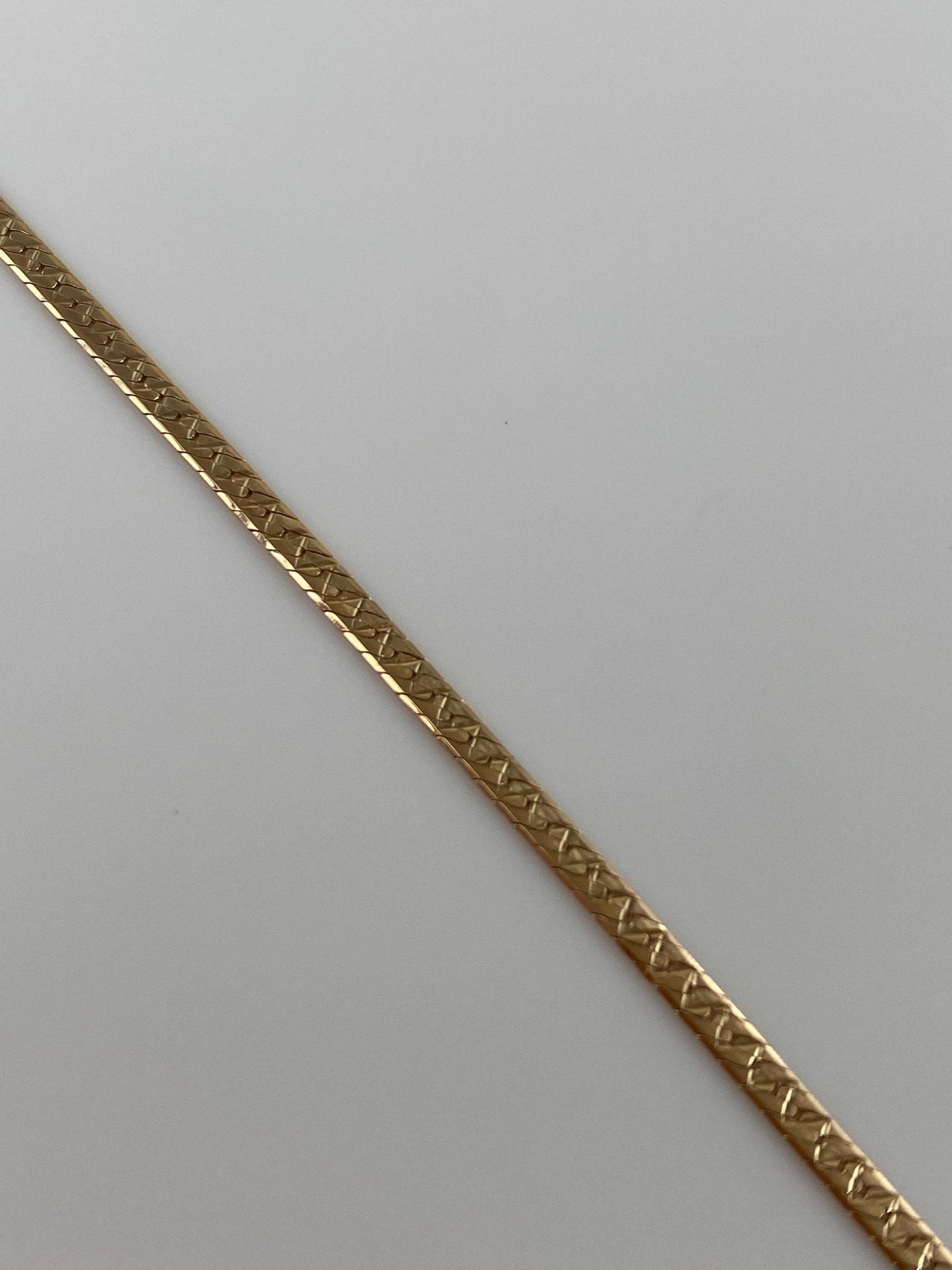 Vintage Solid 14k Yellow Gold Flat Chain Bracelet - 7.5 inches