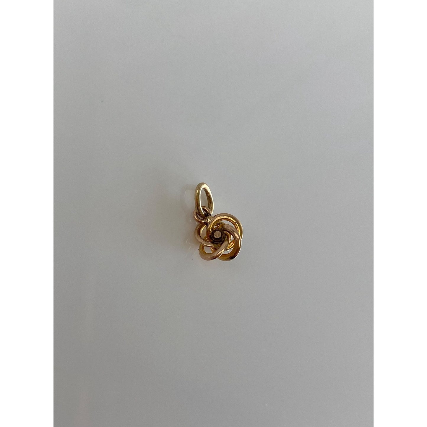 Vintage 10k Yellow Gold Blue Sapphire Knot Charm