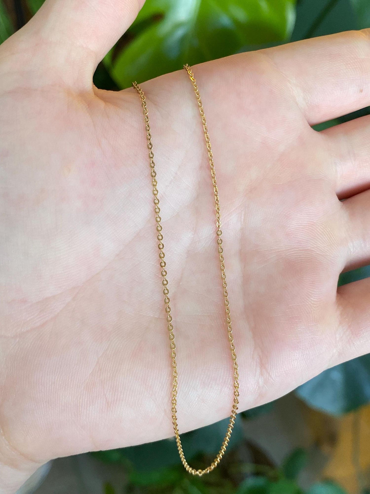 Vintage Solid 14k Yellow Gold Cable Chain Necklace - 16.25 inches