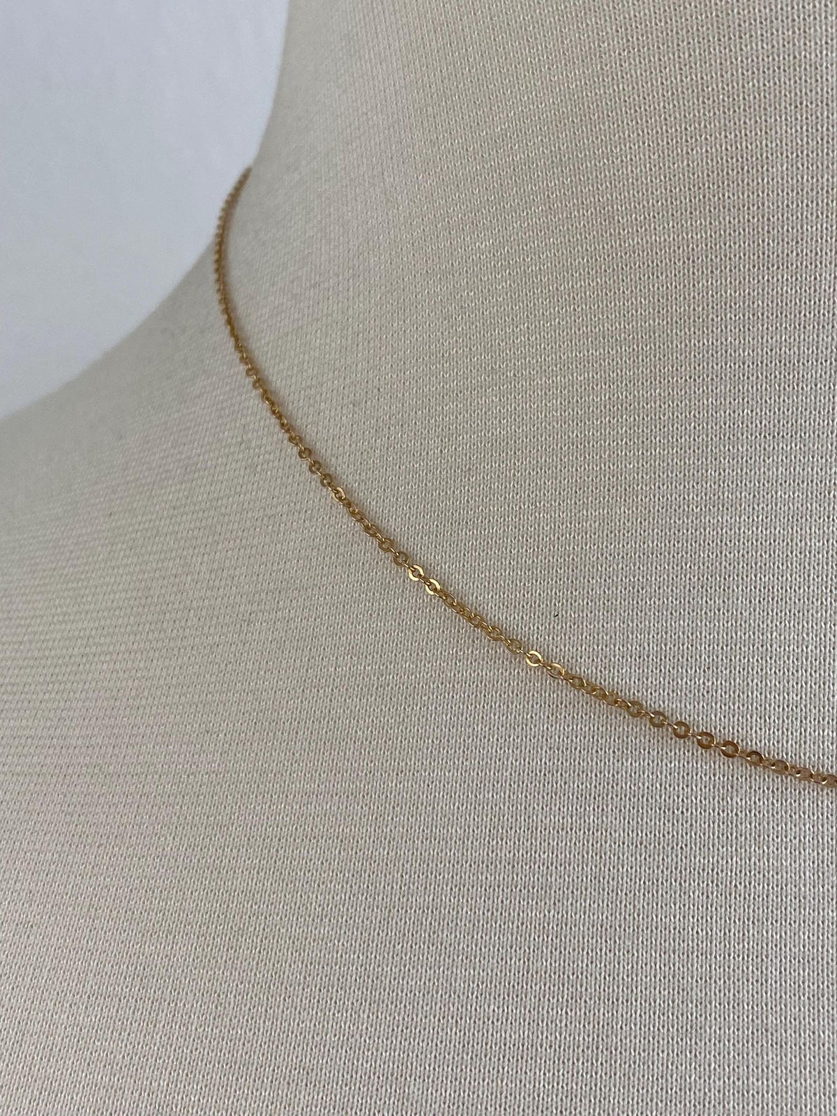 Vintage Solid 14k Yellow Gold Cable Chain Necklace - 16.25 inches