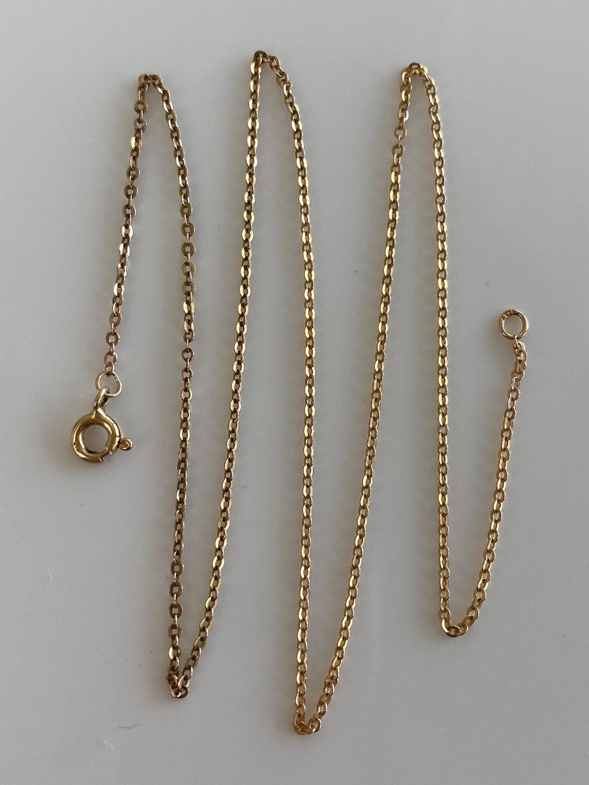 Vintage Solid 14k Yellow Gold Cable Chain Necklace - 16.25 inches