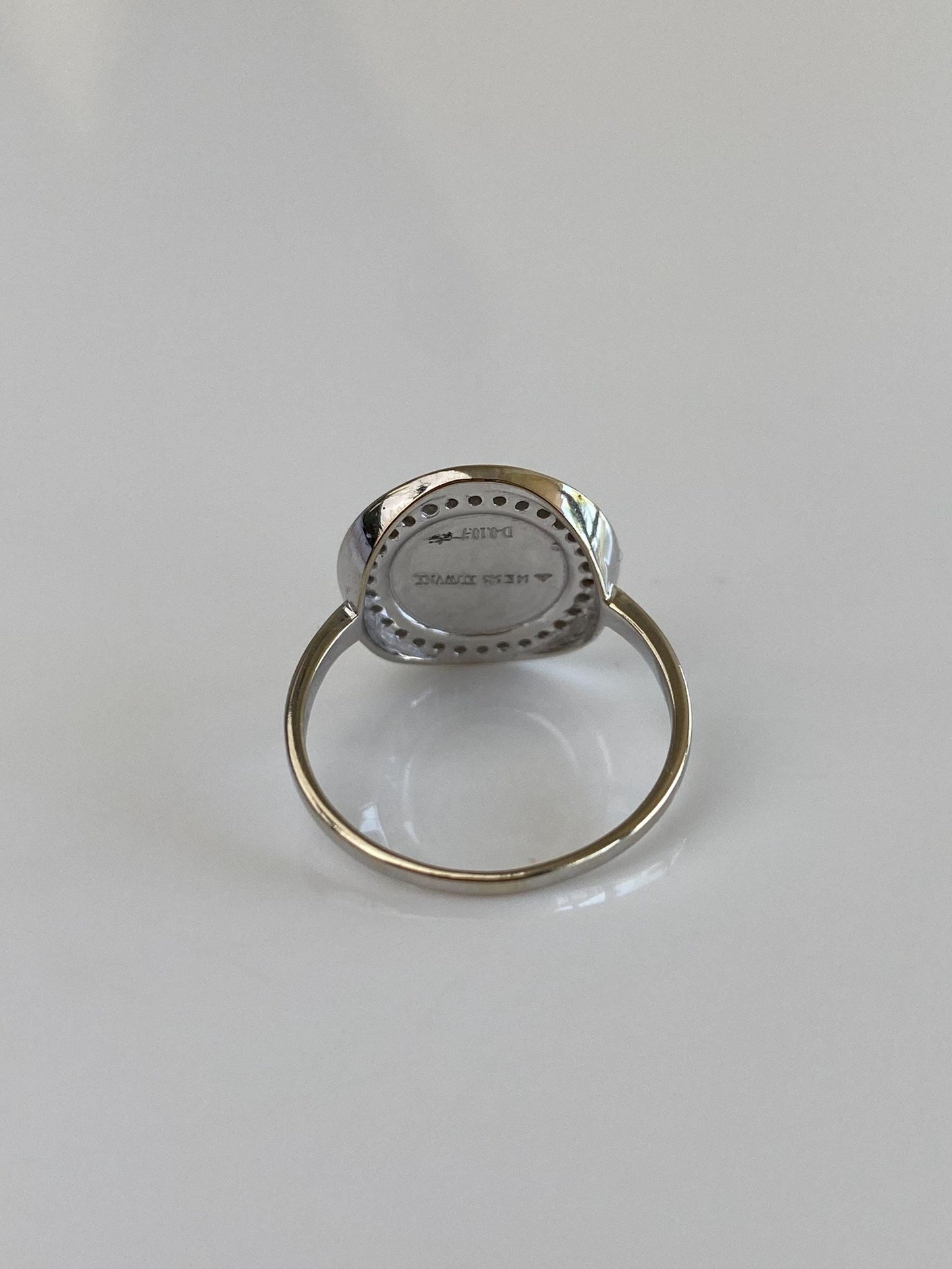 Vintage Solid 14k White Gold Diamond Halo Ring - Size 5.5
