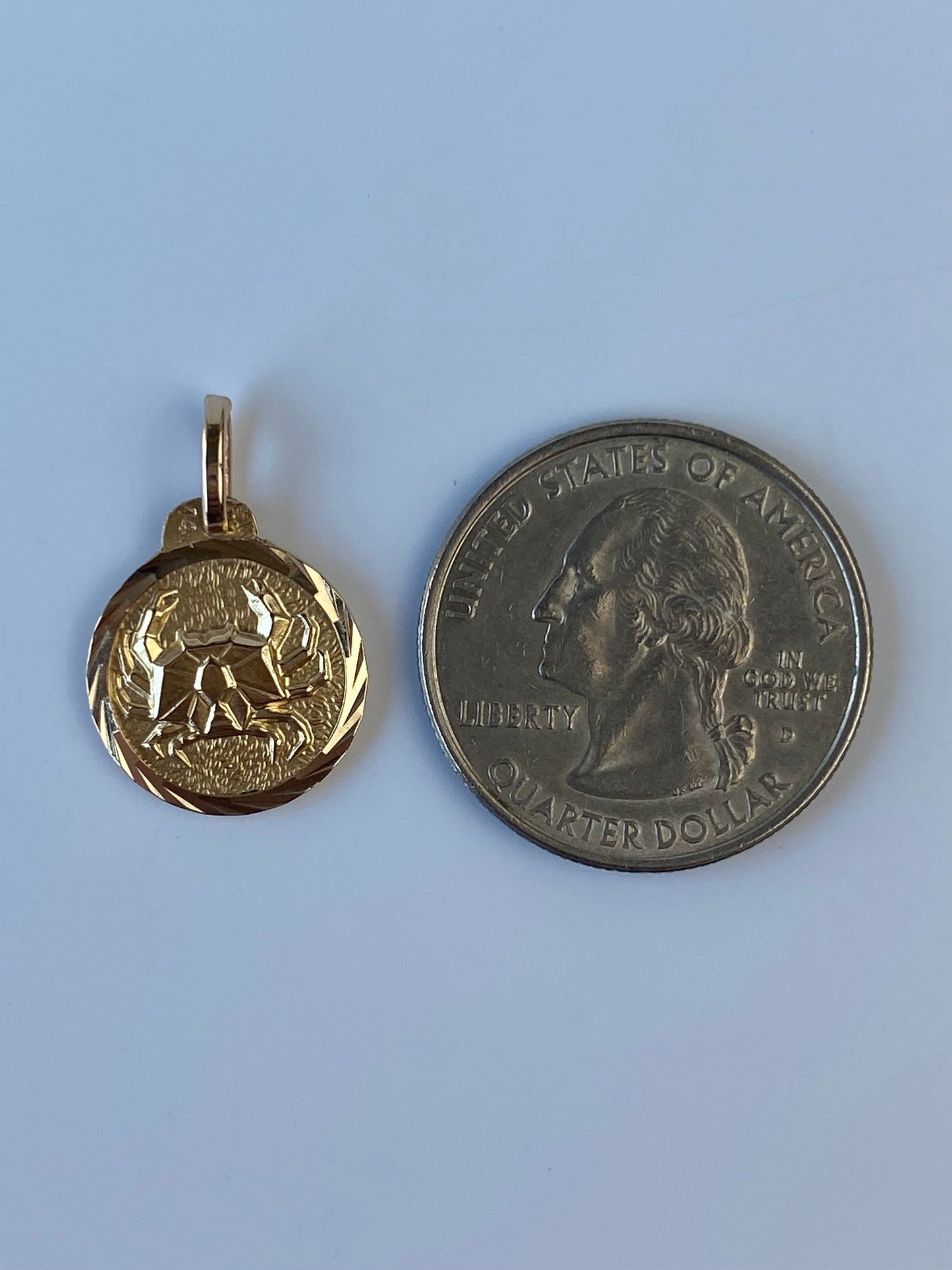 Vintage Solid 14k Yellow Gold Cancer Zodiac Charm