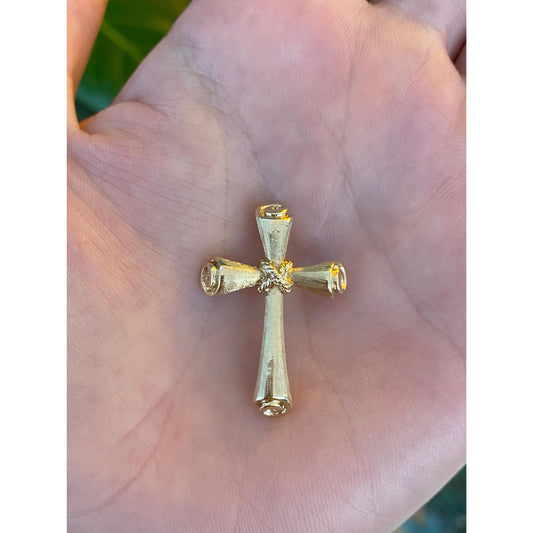 Vintage Solid 14k Yellow Gold Cross Slide Charm