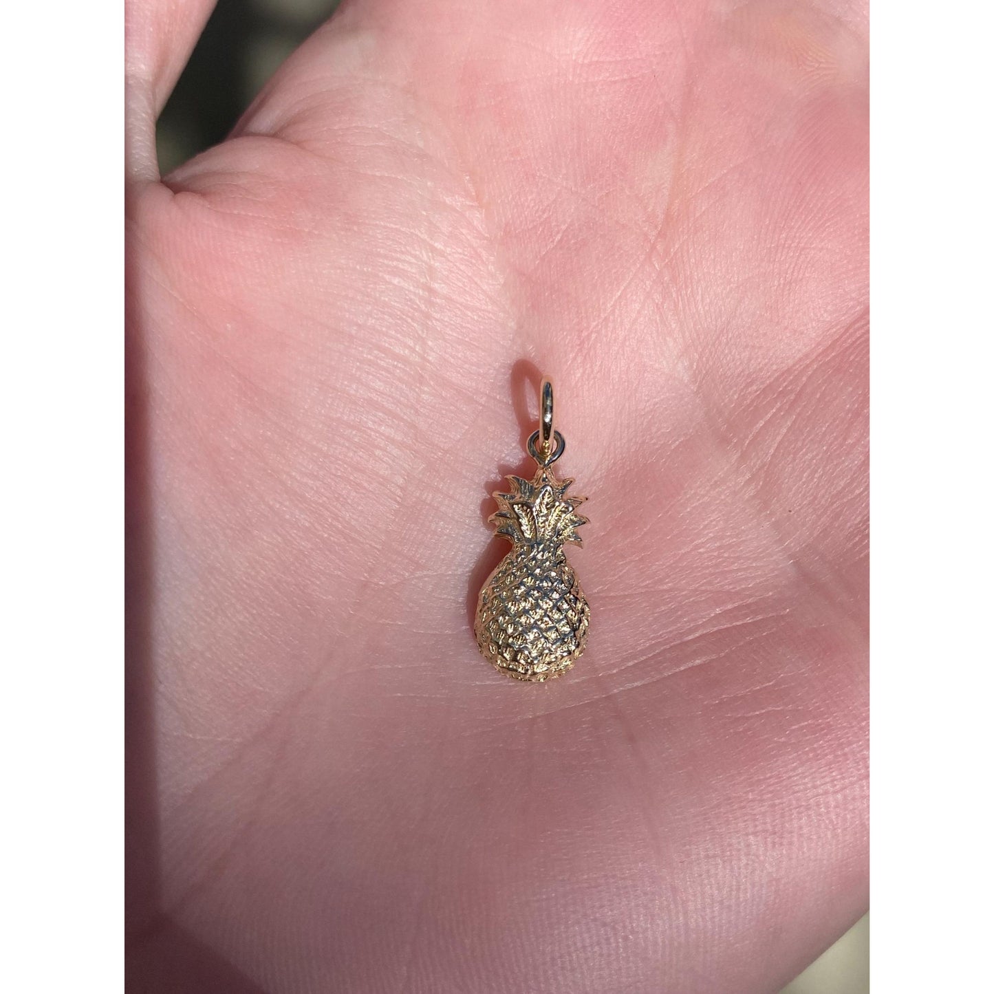 Vintage Solid 14k Yellow Gold Pineapple Charm