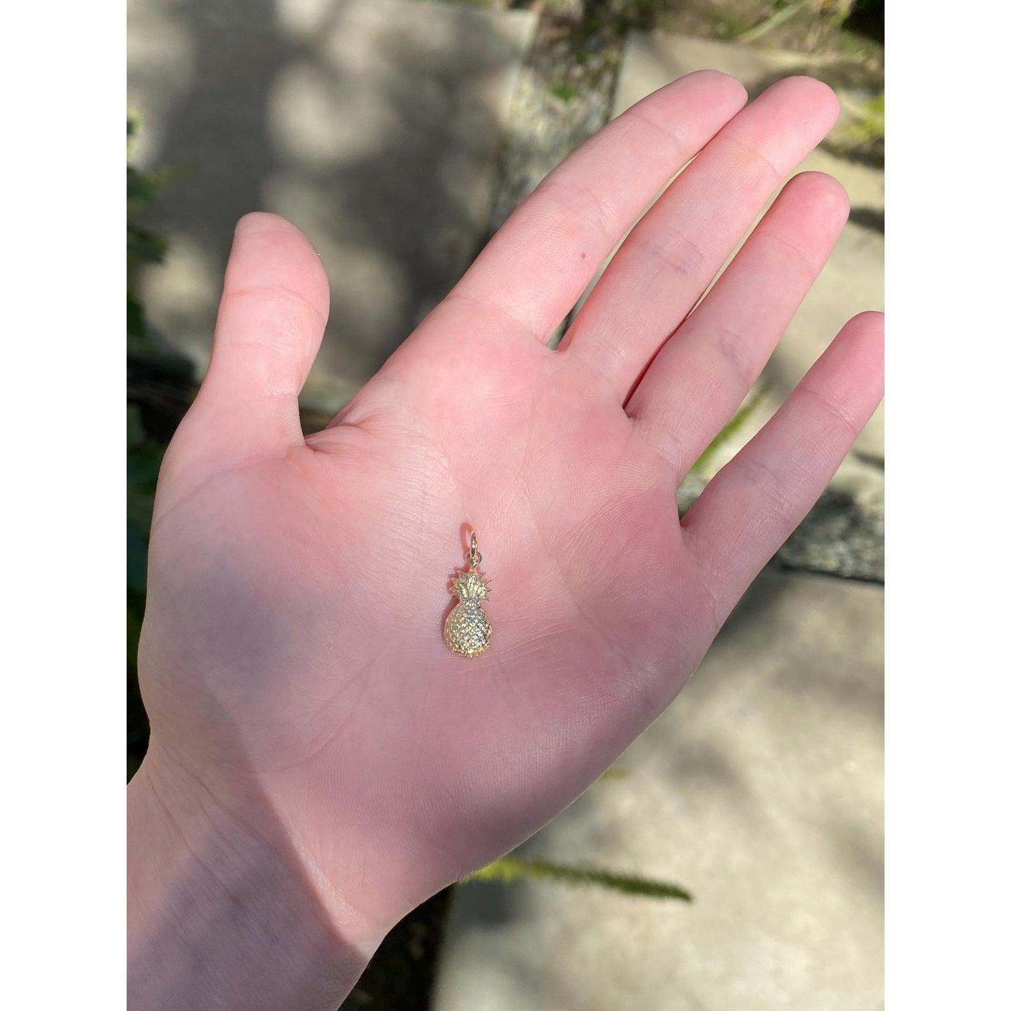 Vintage Solid 14k Yellow Gold Pineapple Charm