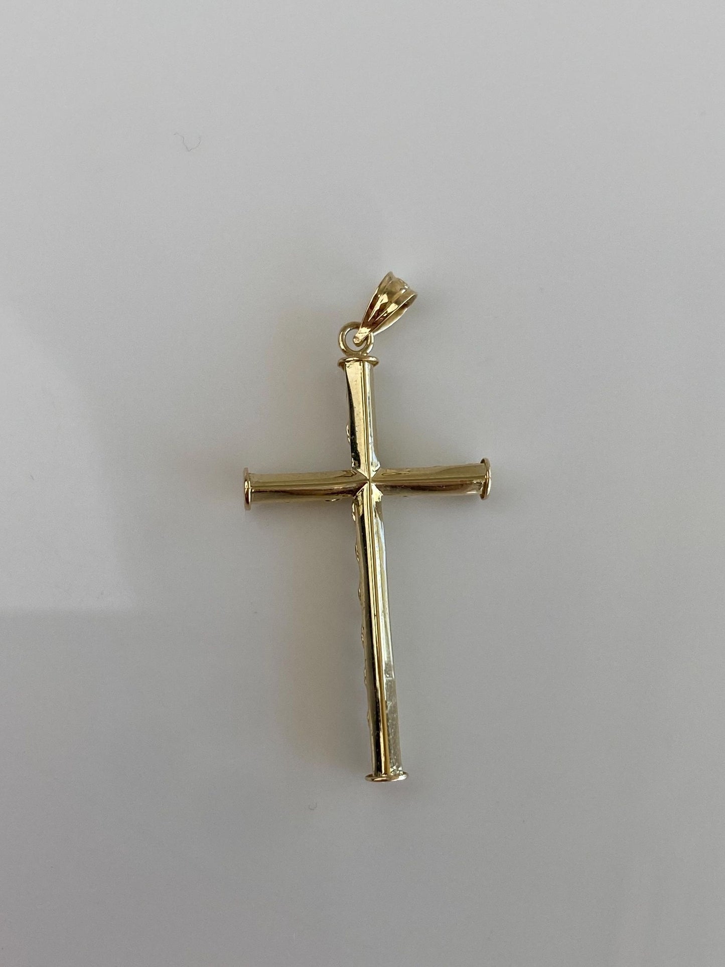 Vintage 14k Yellow Gold Rope Chain Cross Charm
