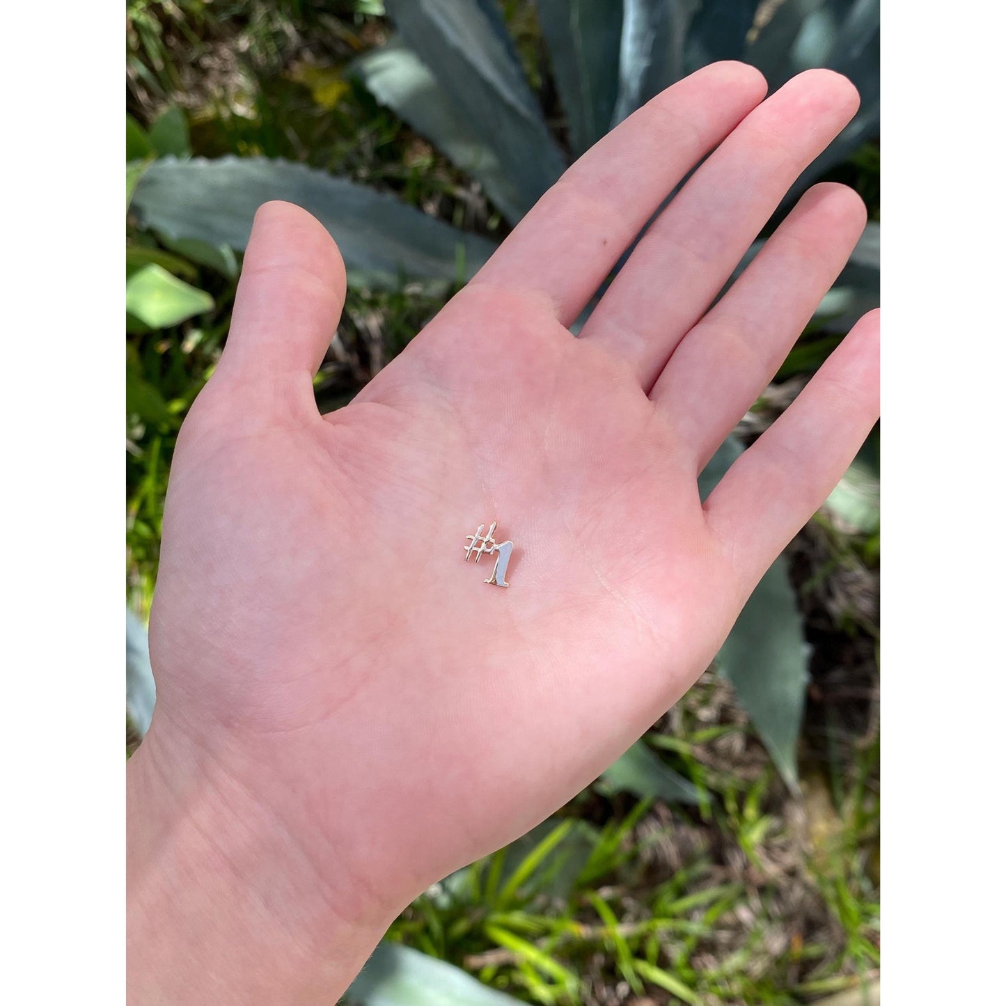 Vintage Solid 14k Yellow Gold '#1' Charm