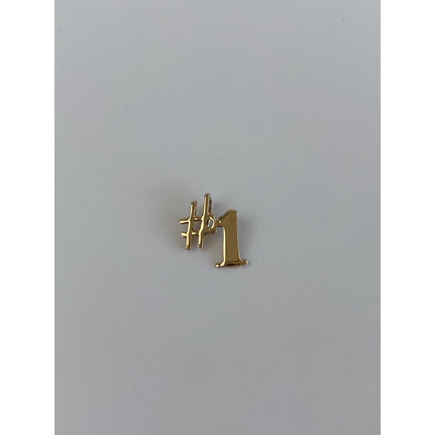 Vintage Solid 14k Yellow Gold '#1' Charm