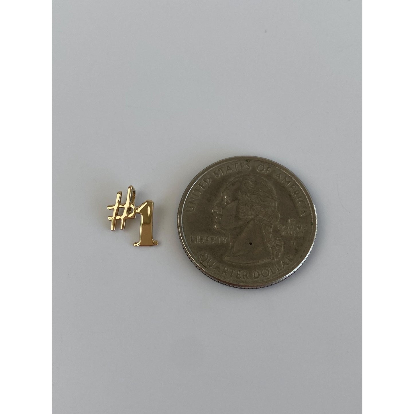 Vintage Solid 14k Yellow Gold '#1' Charm