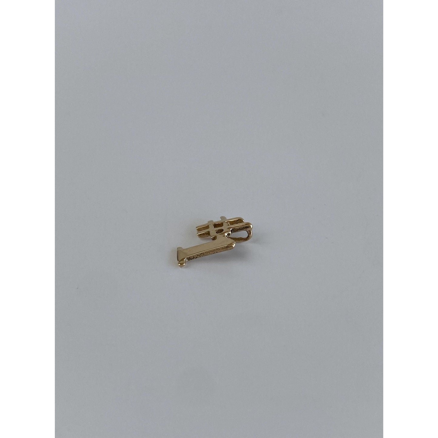 Vintage Solid 14k Yellow Gold '#1' Charm