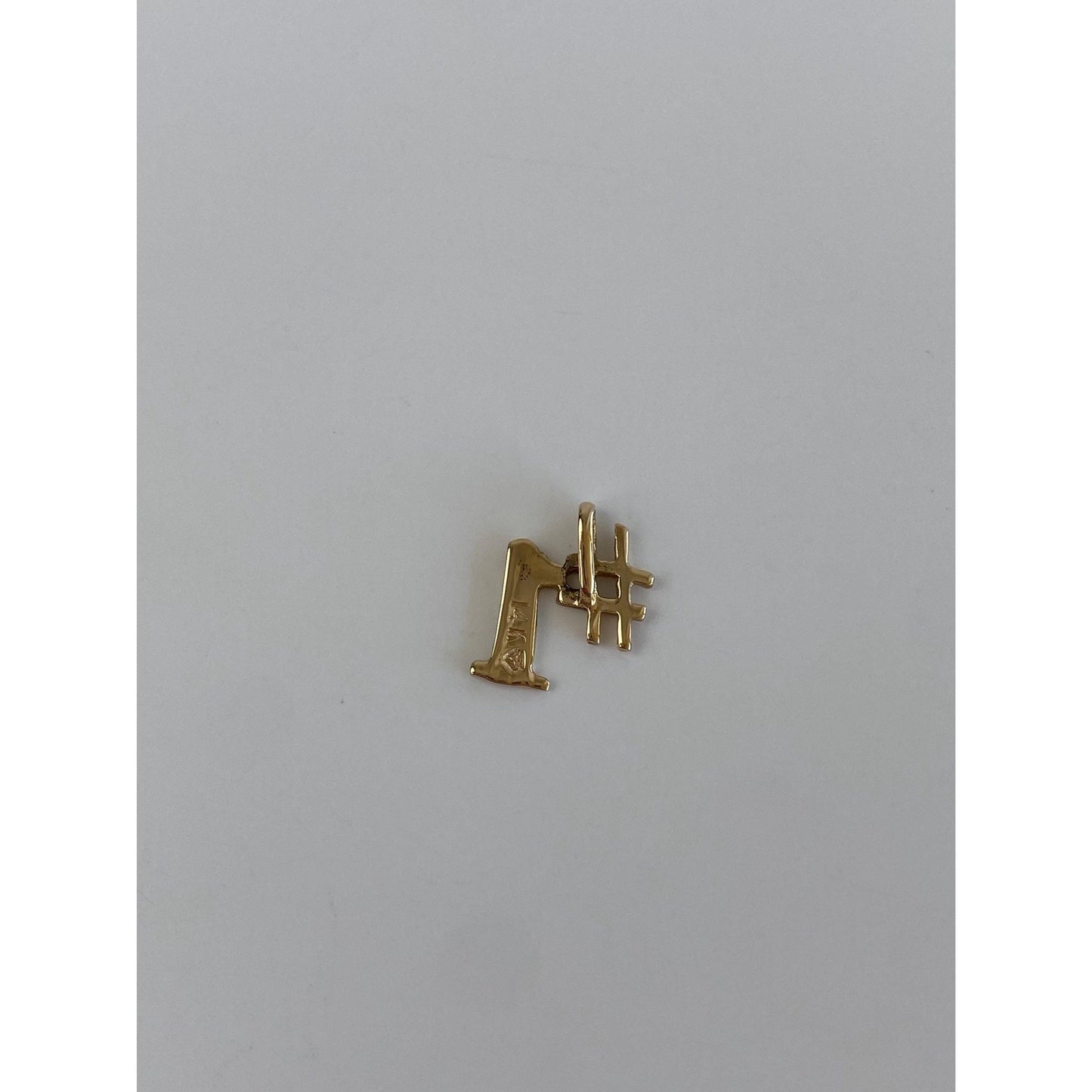 Vintage Solid 14k Yellow Gold '#1' Charm