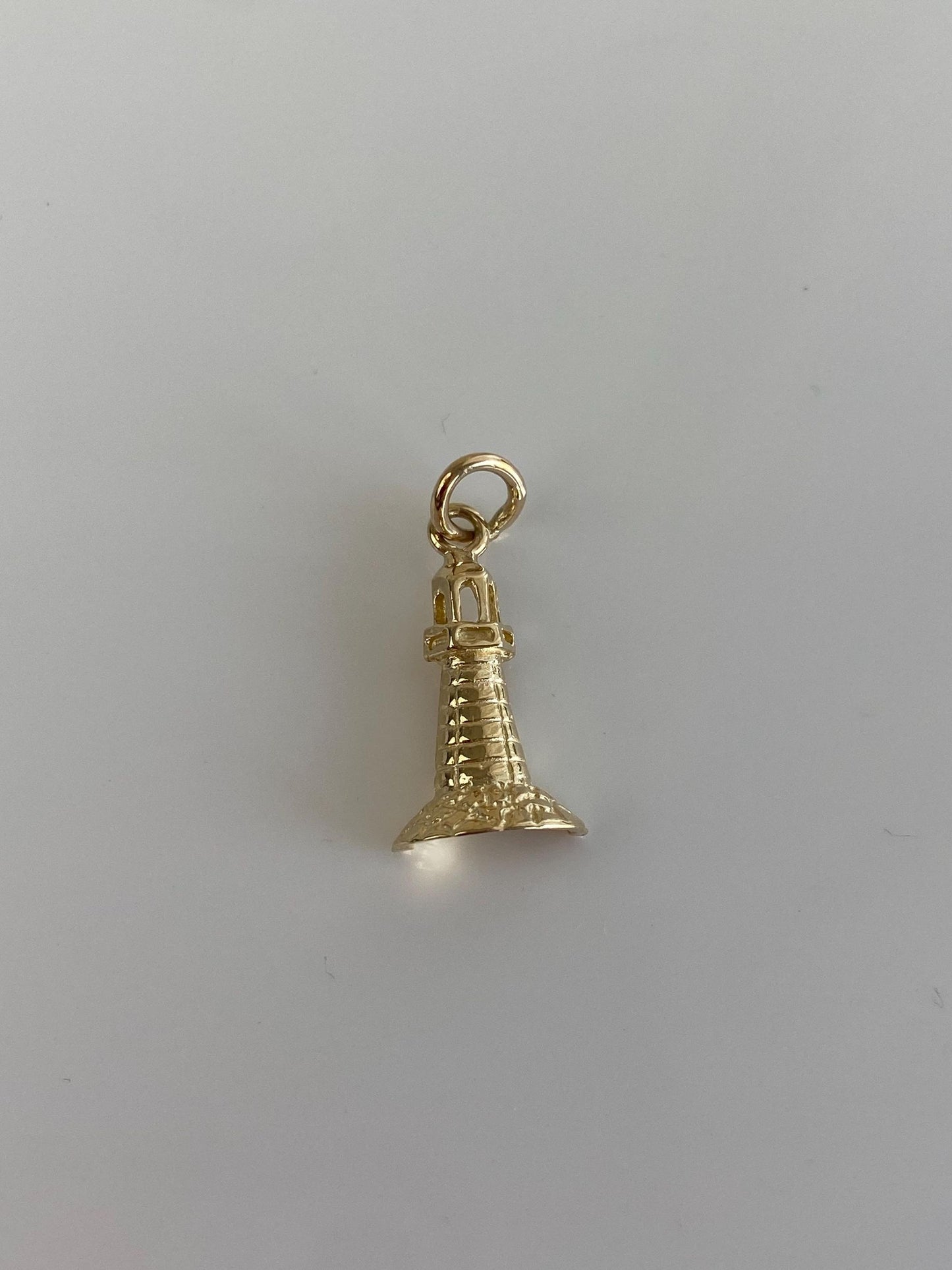 Vintage Solid 14k Yellow Gold Lighthouse Charm