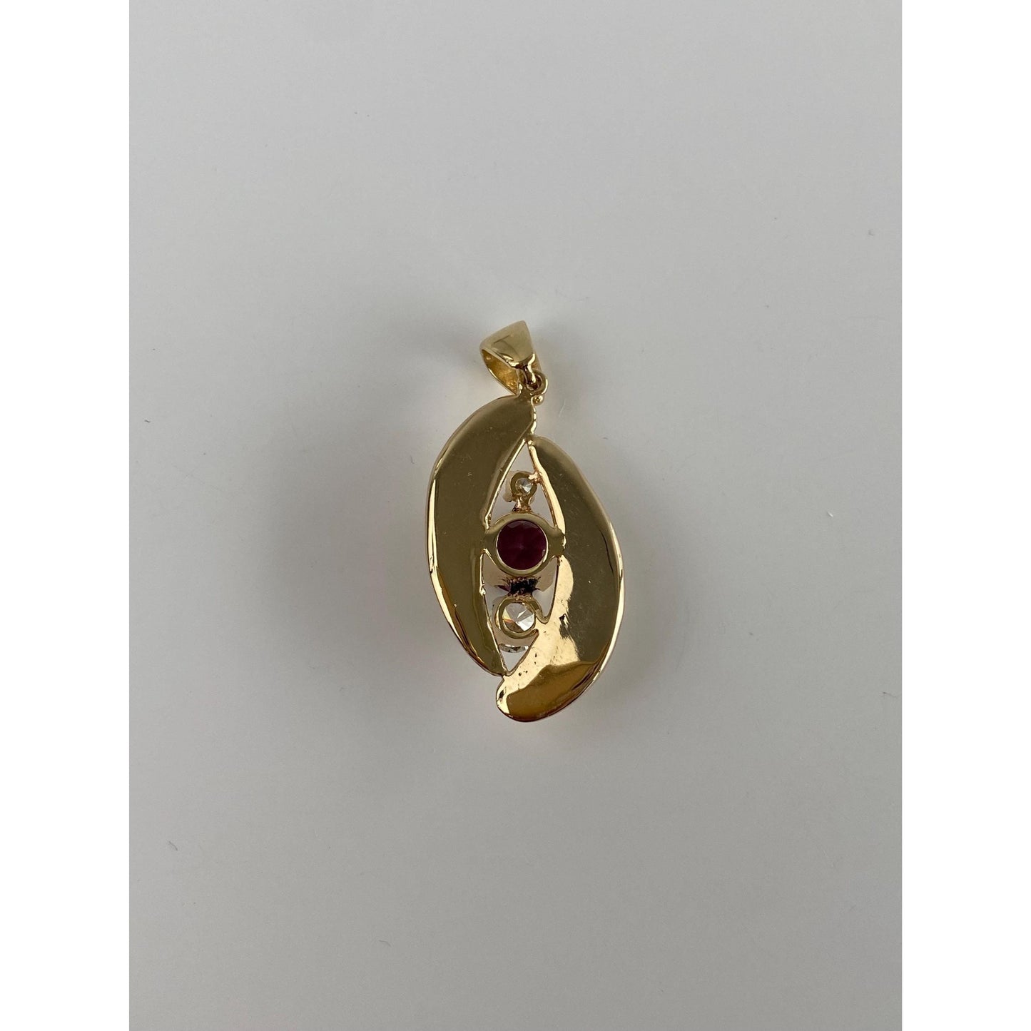 Vintage Solid 14k Yellow Gold Diamond Purple Cubic Zirconia Charm