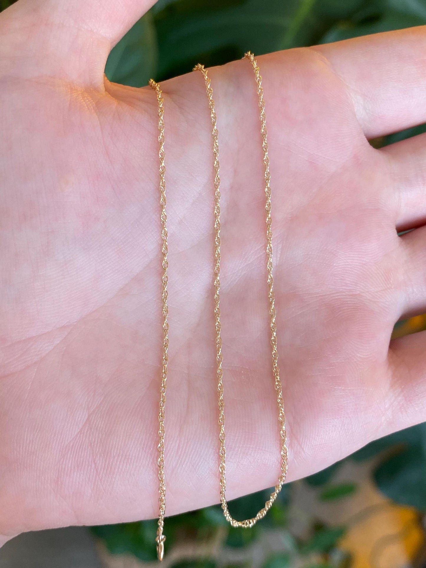 Vintage Solid 14k Yellow Gold Dainty Chain Necklace - 16.25 inches