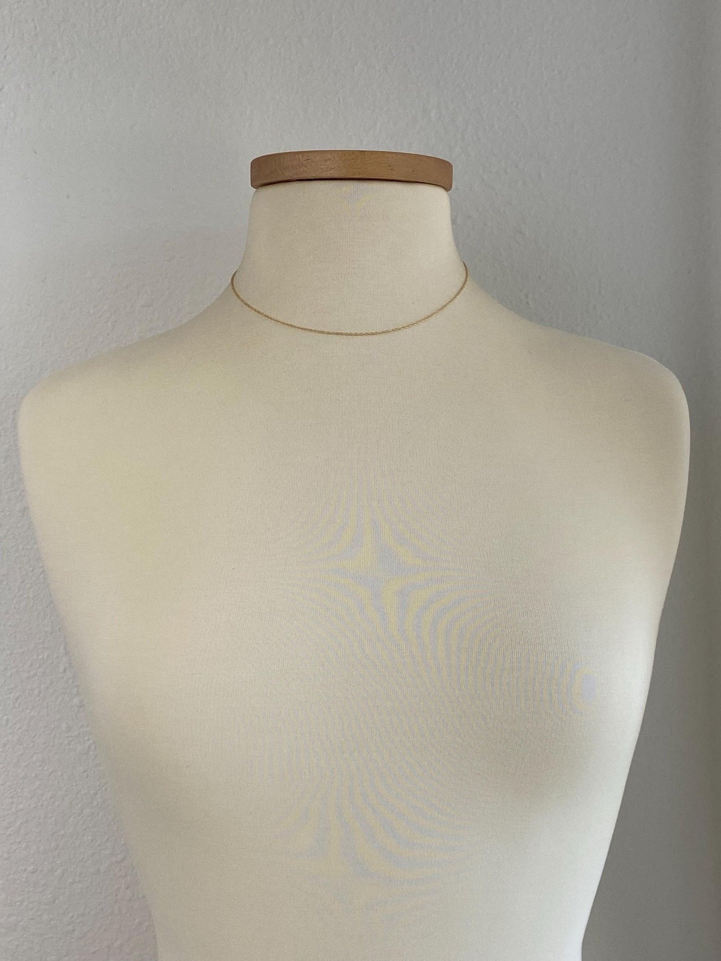 Vintage Solid 14k Yellow Gold Dainty Chain Necklace - 16.25 inches