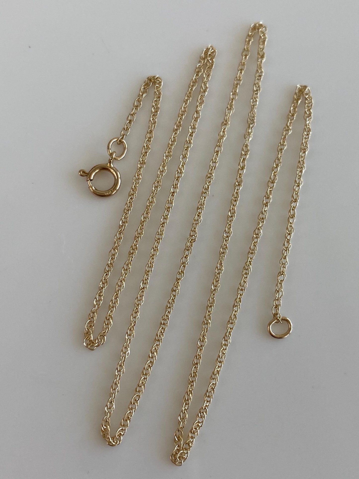 Vintage Solid 14k Yellow Gold Dainty Chain Necklace - 16.25 inches
