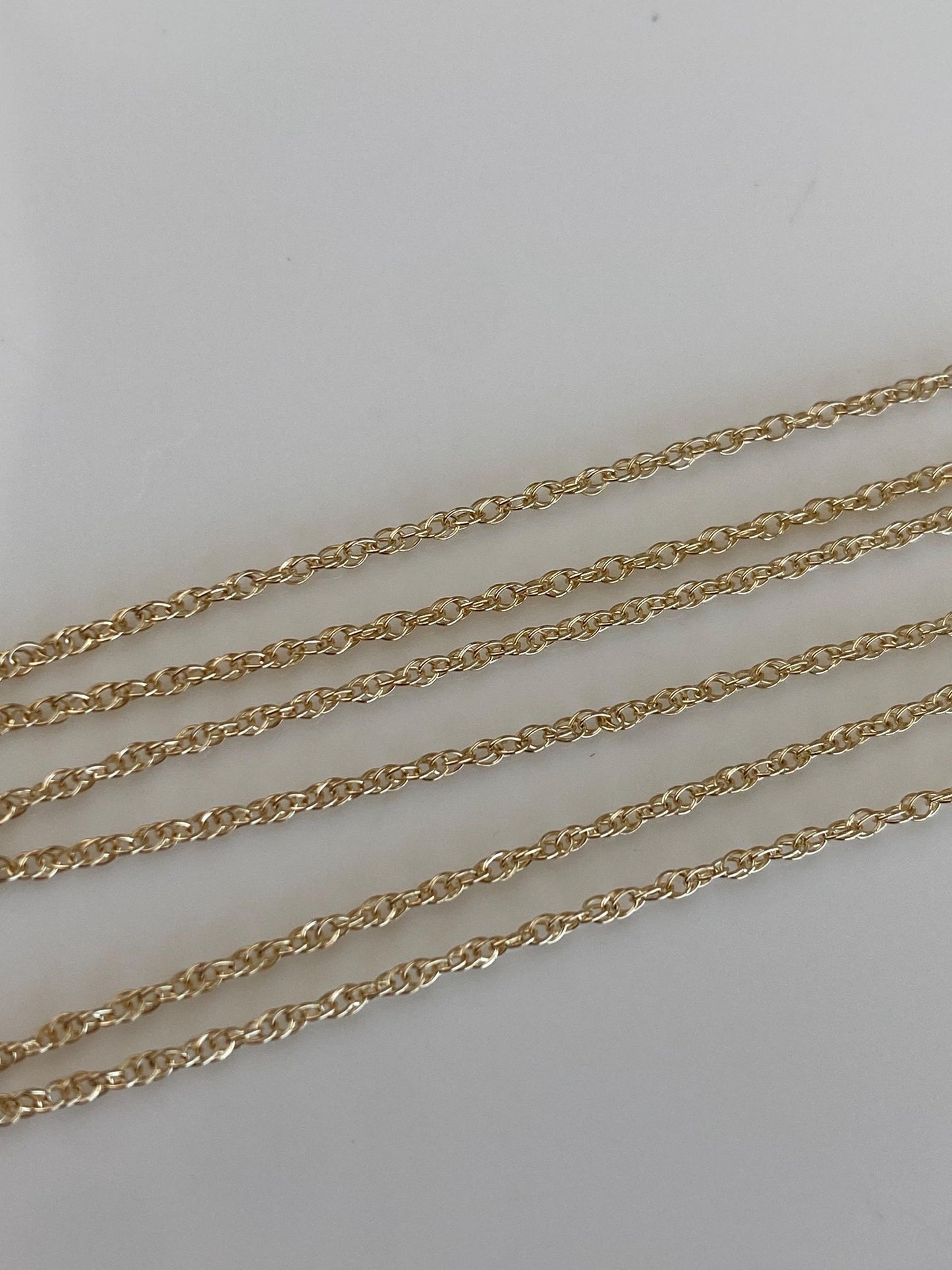 Vintage Solid 14k Yellow Gold Dainty Chain Necklace - 16.25 inches