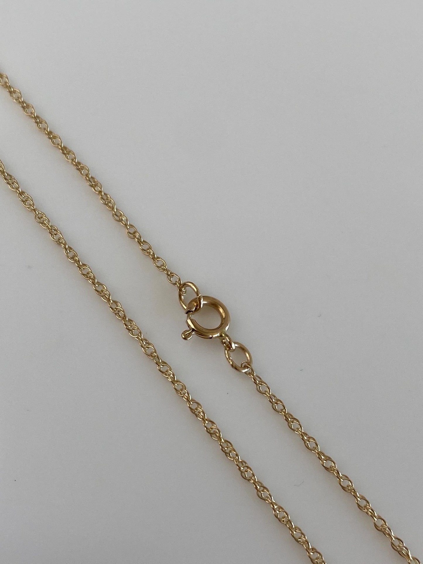 Vintage Solid 14k Yellow Gold Dainty Chain Necklace - 16.25 inches