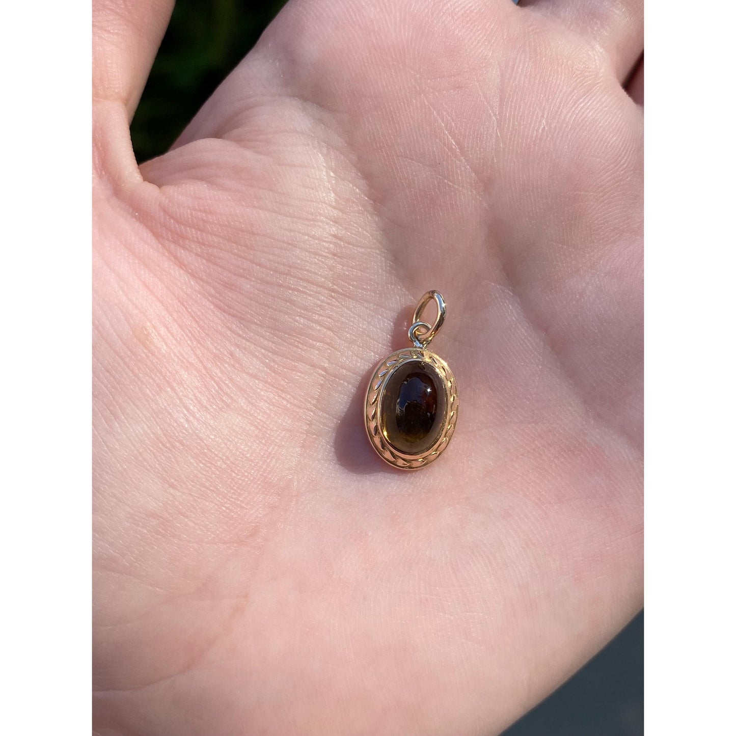 Vintage Solid 10k Yellow Gold Citrine Stick Pin Conversion Charm