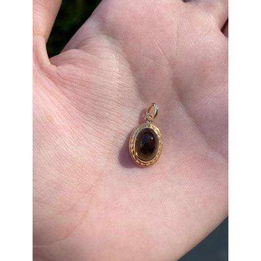 Vintage Solid 10k Yellow Gold Citrine Stick Pin Conversion Charm