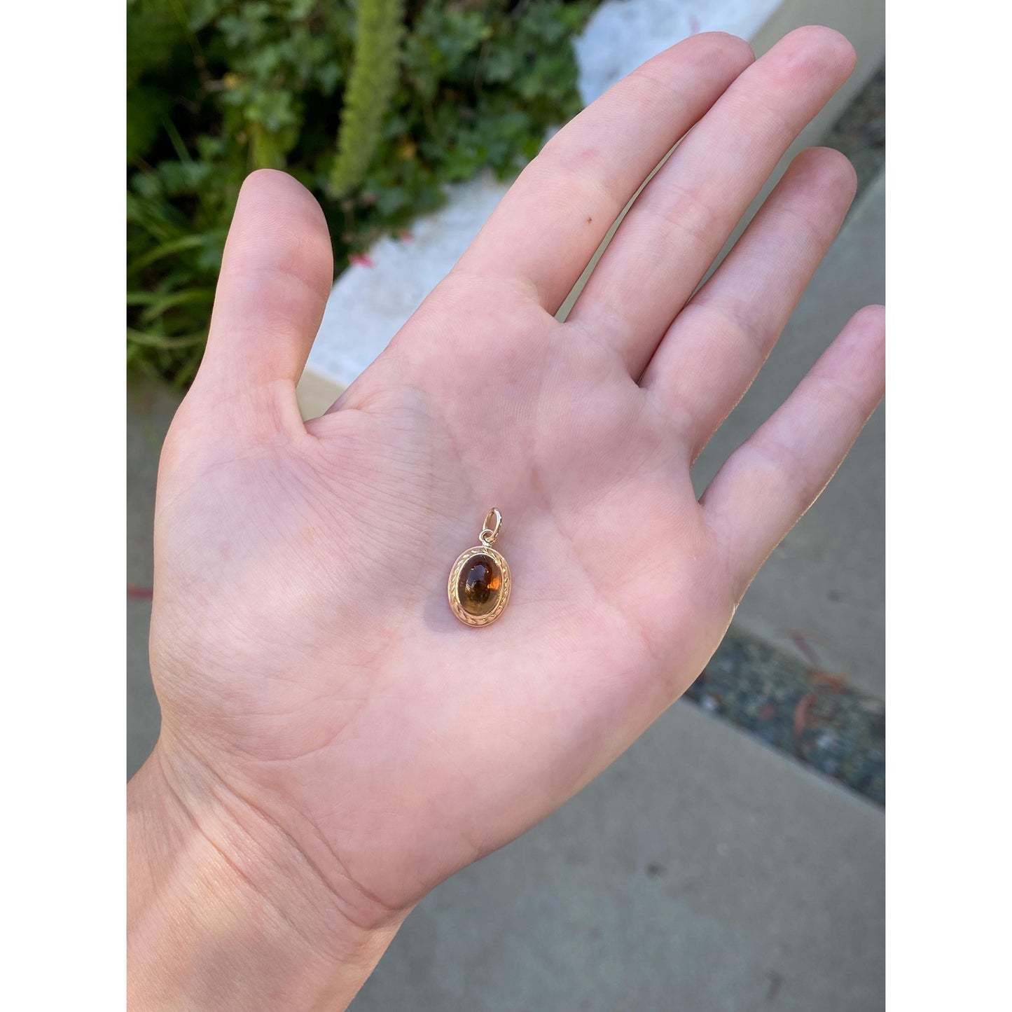 Vintage Solid 10k Yellow Gold Citrine Stick Pin Conversion Charm