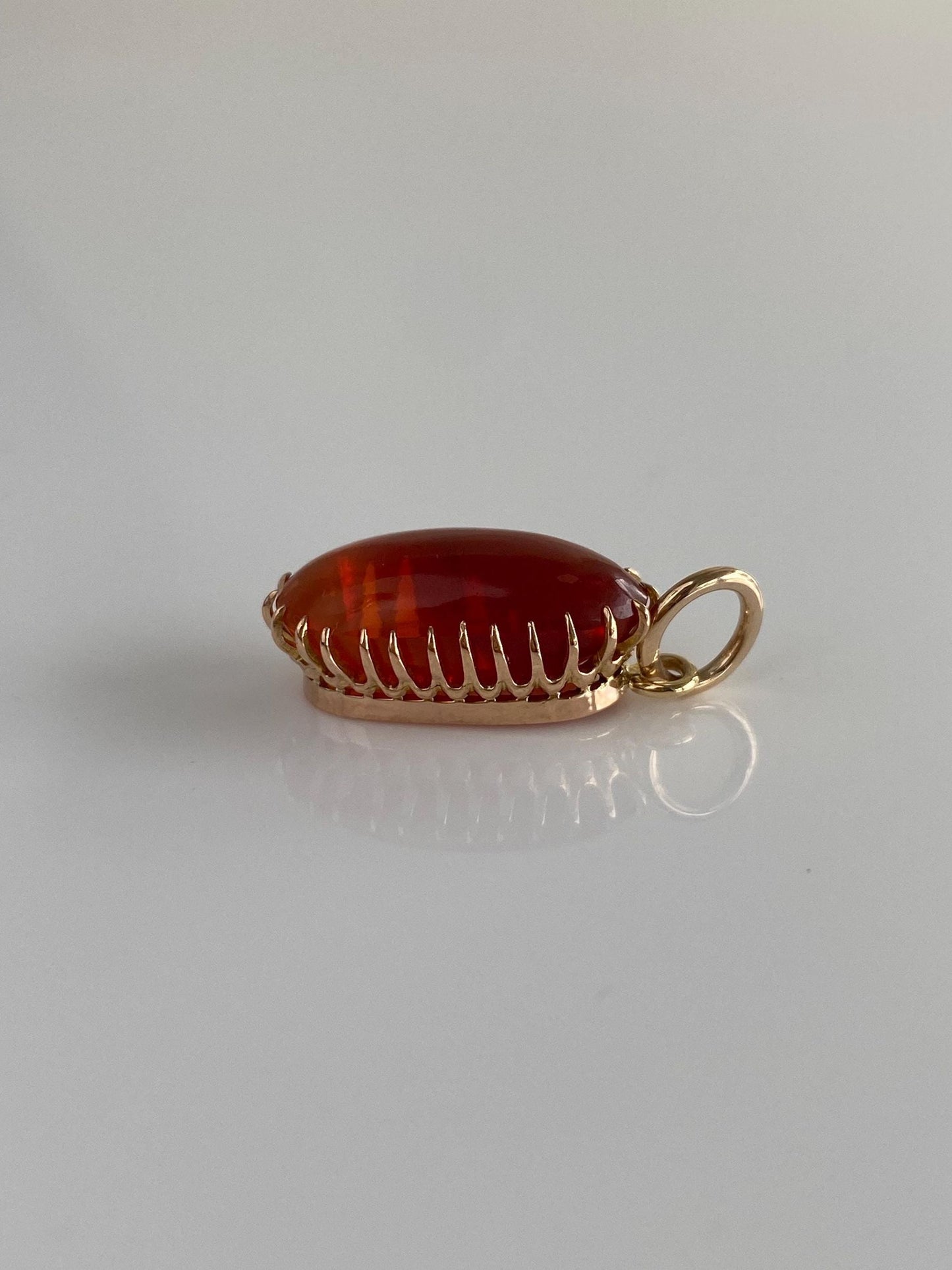 Vintage Solid 10k Yellow Gold Carnelian Charm
