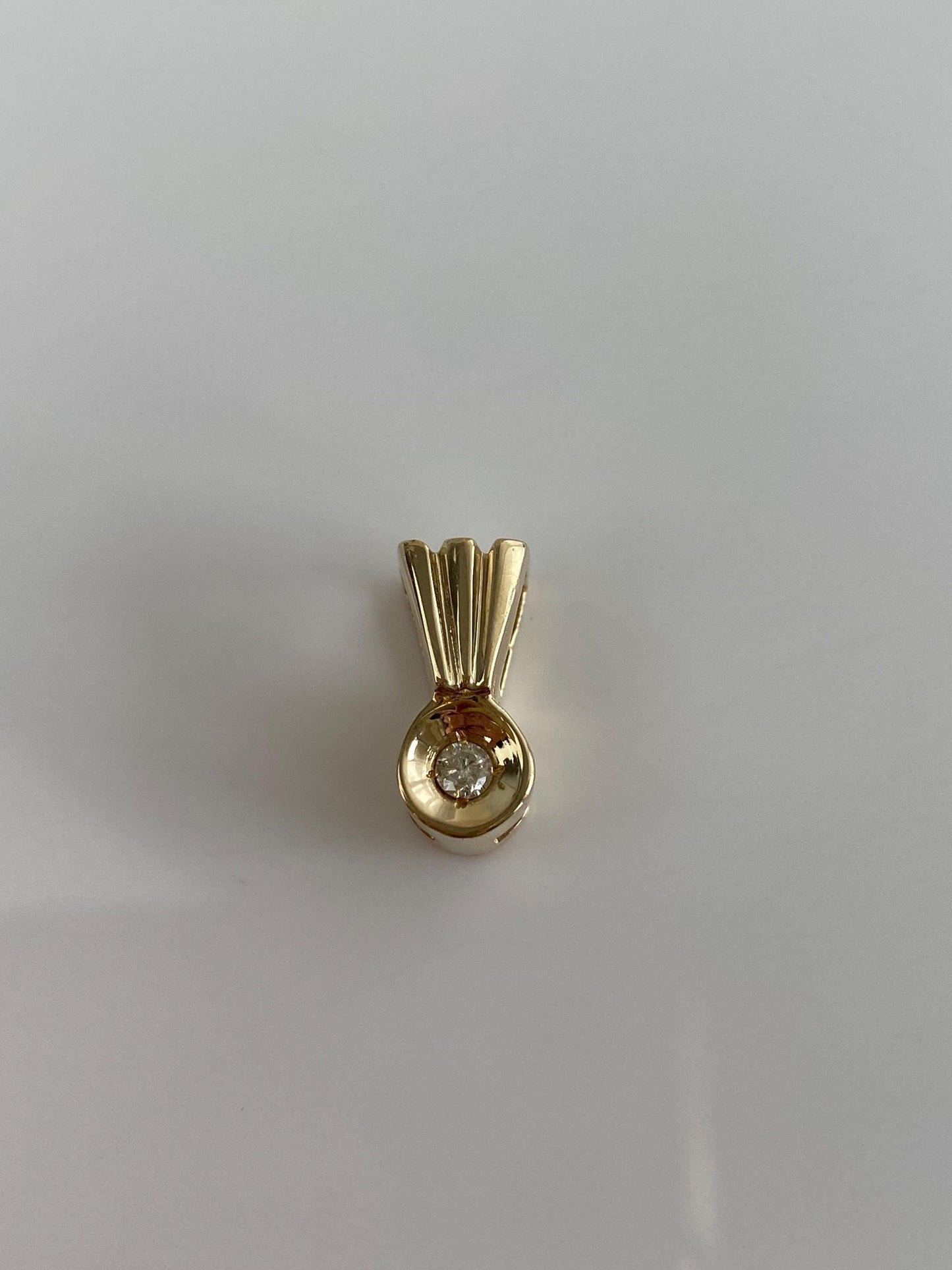 Vintage Solid 14k Yellow Gold Diamond Charm