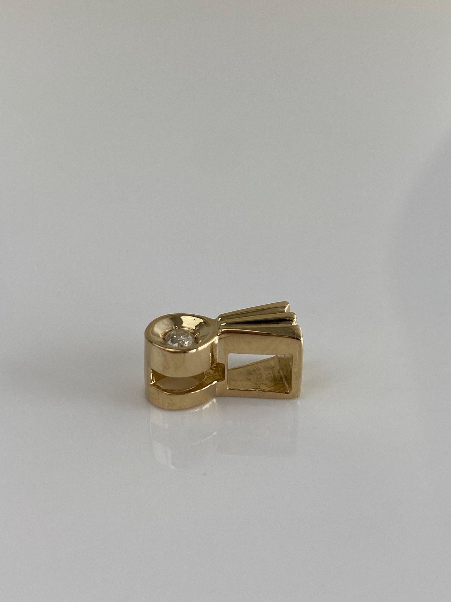 Vintage Solid 14k Yellow Gold Diamond Charm