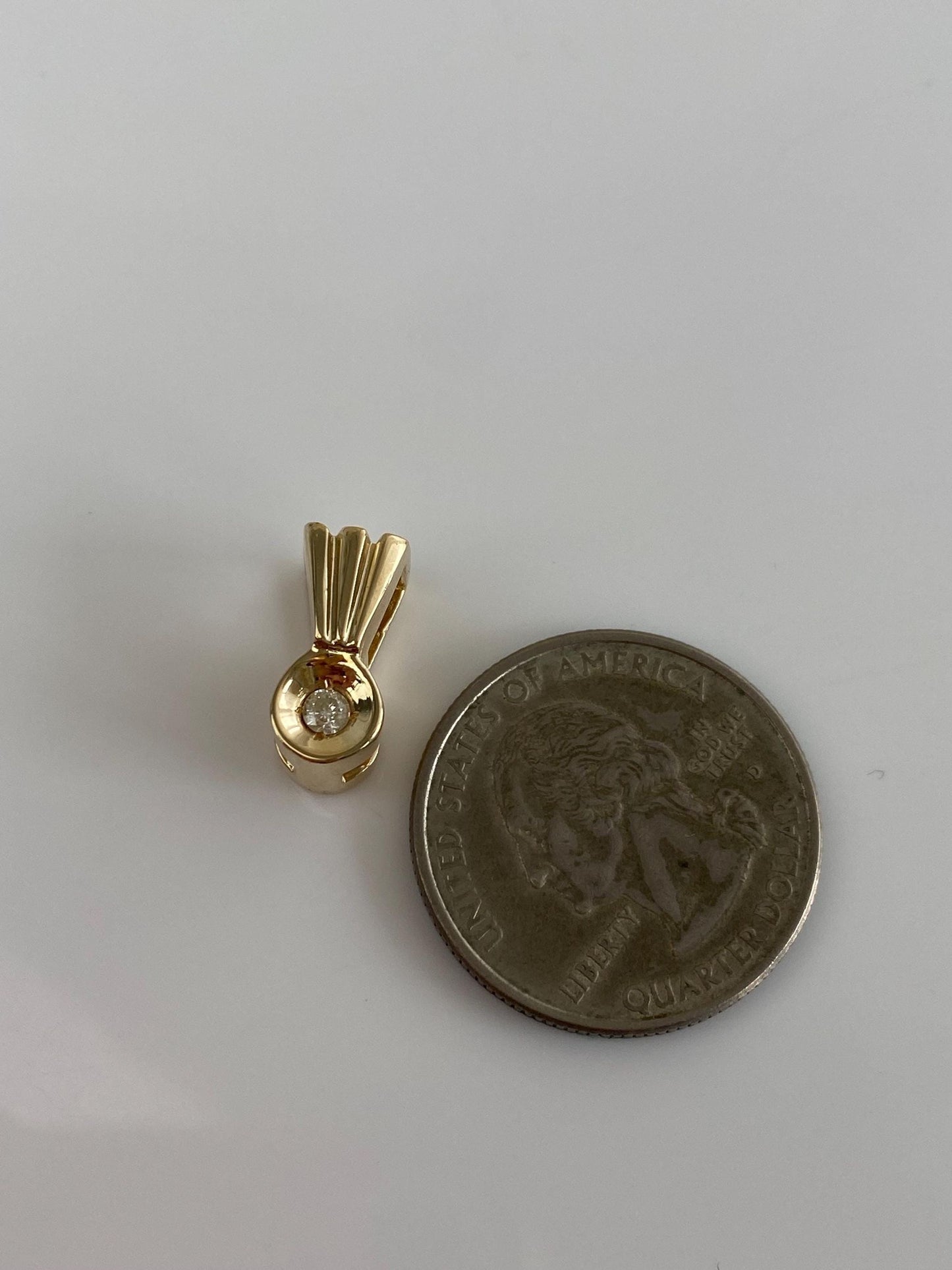Vintage Solid 14k Yellow Gold Diamond Charm